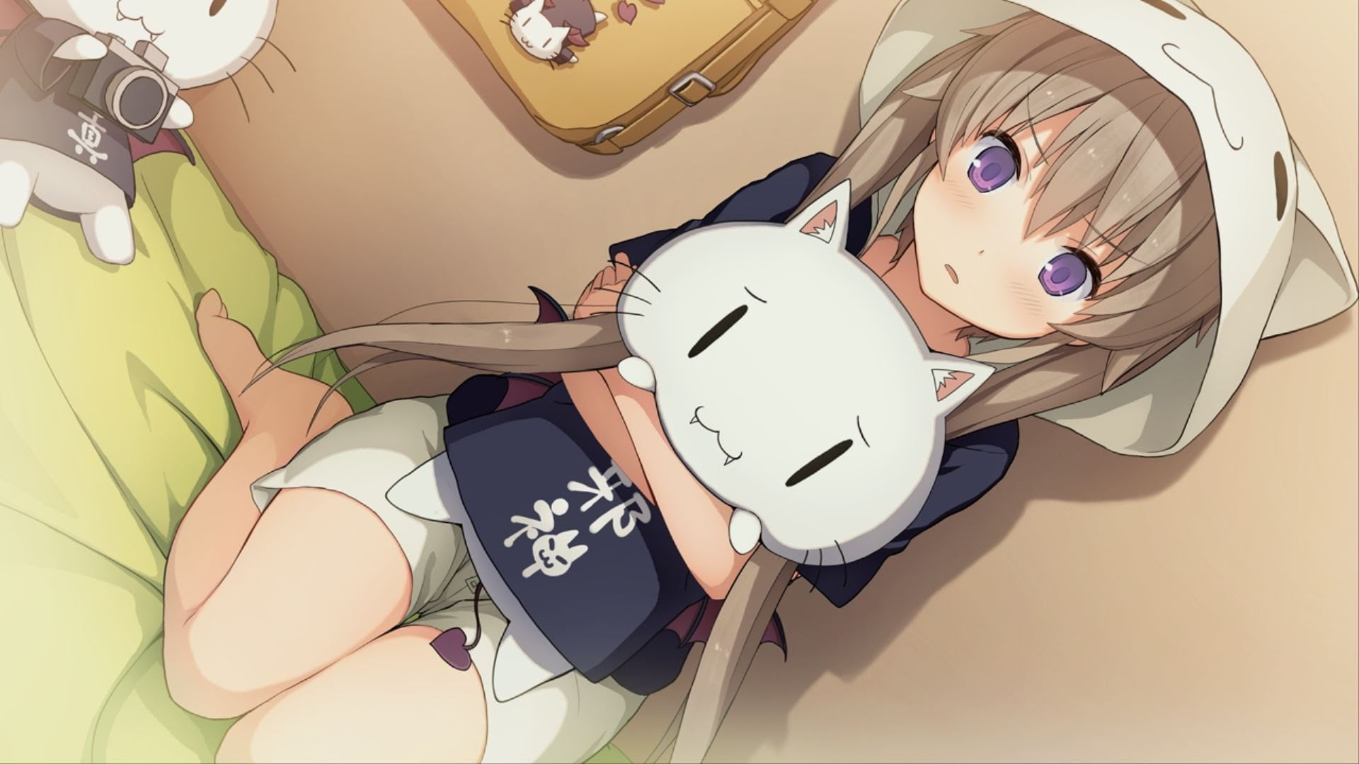 technology, representation, real people, music, indoors, 1080P, wall - building feature, headphones, anime girls, Ao no Kanata no Four Rhythm, listening, HD Wallpaper