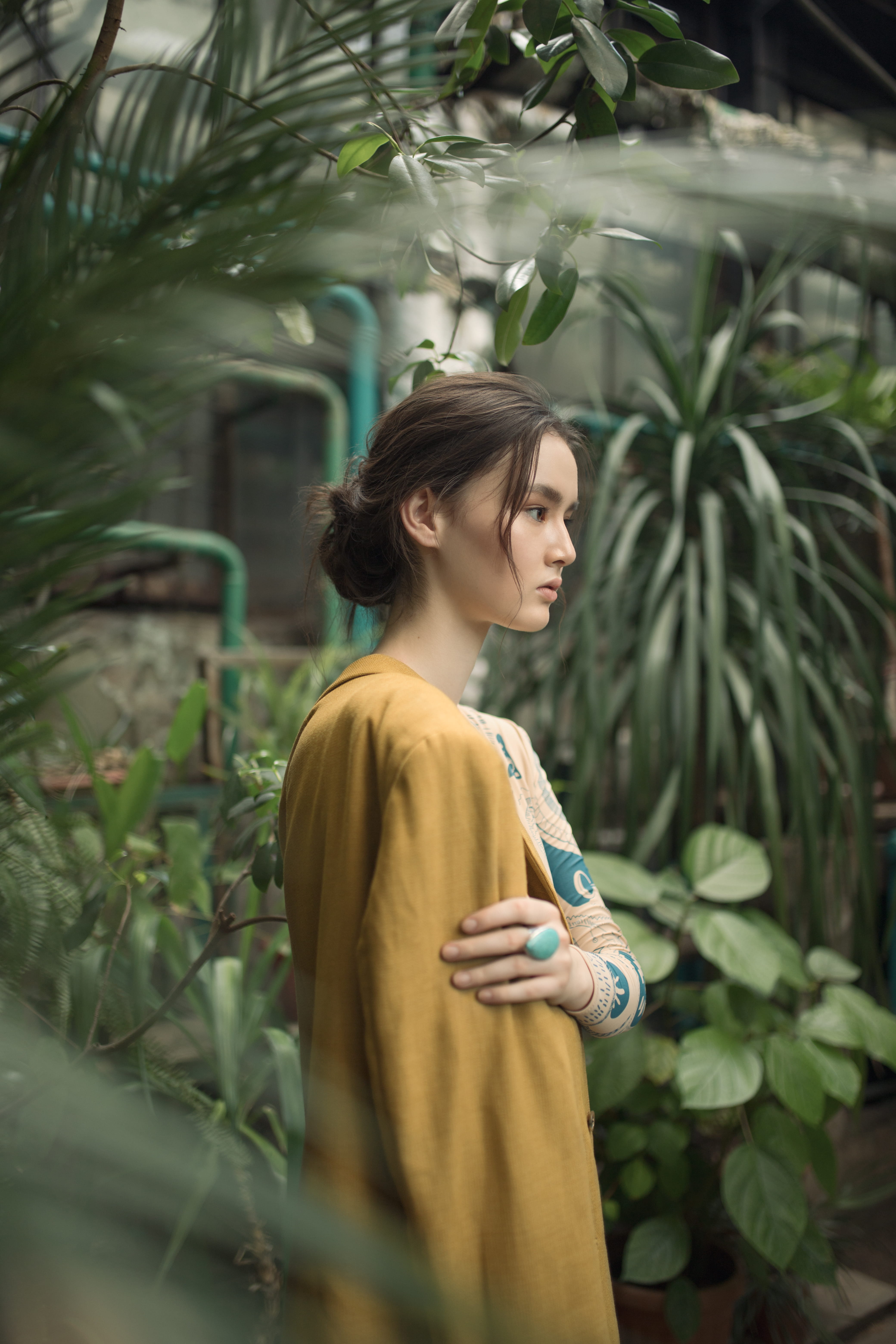 greenhouse, japan, day, asian Ethnicity, beautiful, beauty, china - East Asia, relaxation, asian and Indian Ethnicities, leaf, garden, contemplation, females, Phone HD Wallpaper
