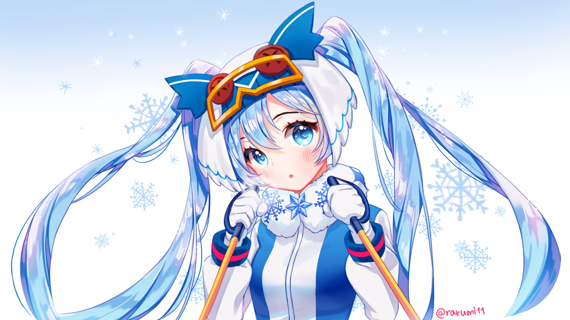 1080P, young men, women, headshot, front view, young adult, Vocaloid, Yuki Miku, character, cloud - sky, art and craft, female, glasses, looking at camera, HD Wallpaper