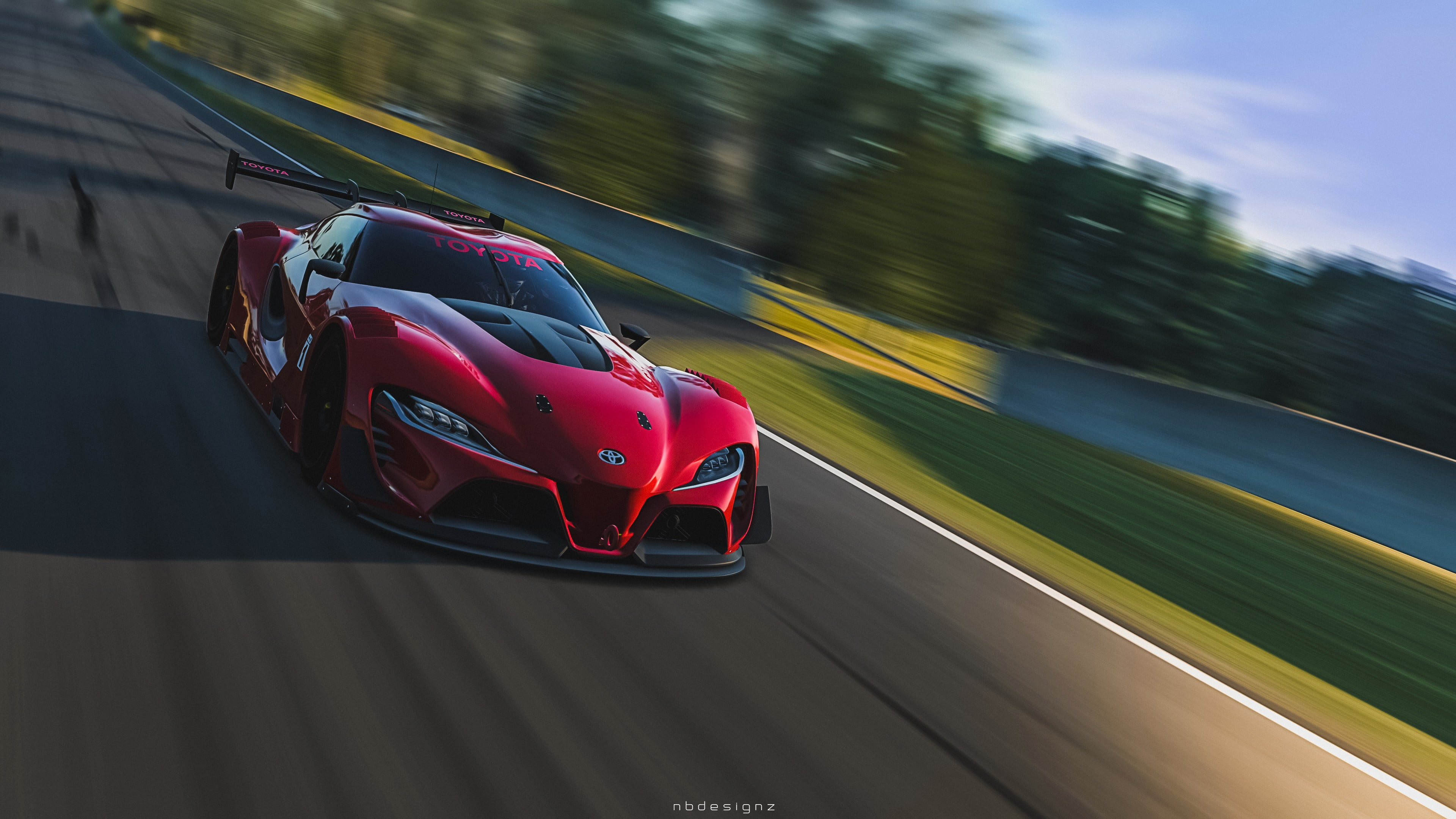 sports race, no people, Gran Turismo, toy, 4K, blurred motion, sports car, transportation, red, coupe, outdoors, on the move, motor vehicle, travel, sport, HD Wallpaper