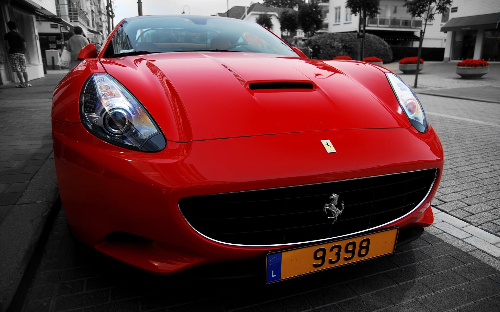 red, luxury, 1080P, city, sports, Ferrari, architecture, Ferrari California, wealth, mode of transportation, land vehicle, street, motor vehicle, no people, HD Wallpaper