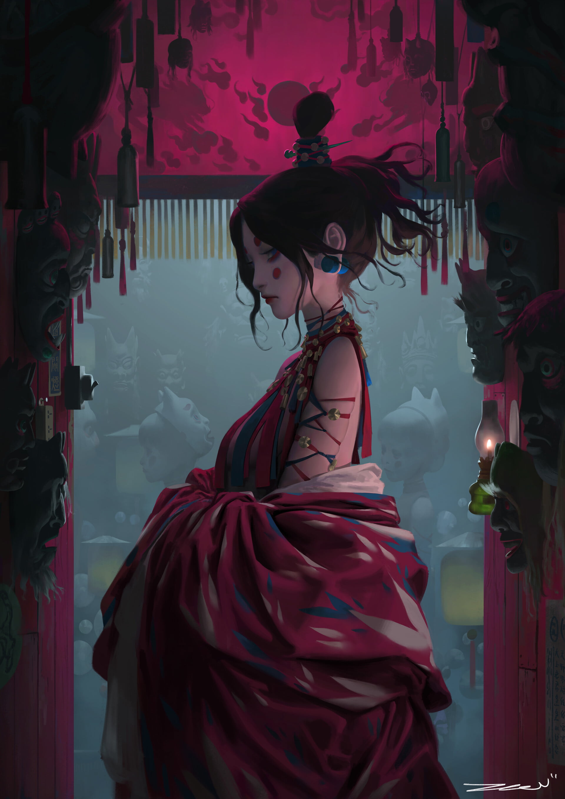 artwork, ArtStation, fantasy art, fantasy girl, Zeen Chin, women, 2K, Phone HD Wallpaper