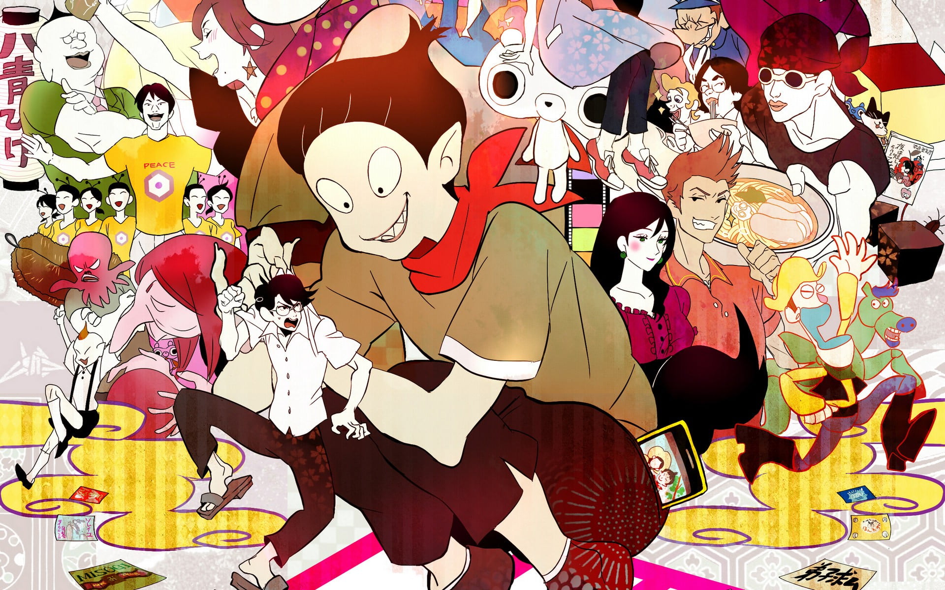 1080P, Ozu, mask, art and craft, representation, creativity, disguise, mammal, outdoors, livestock, illustration, lifestyles, anime, day, one person, The Tatami Galaxy, HD Wallpaper
