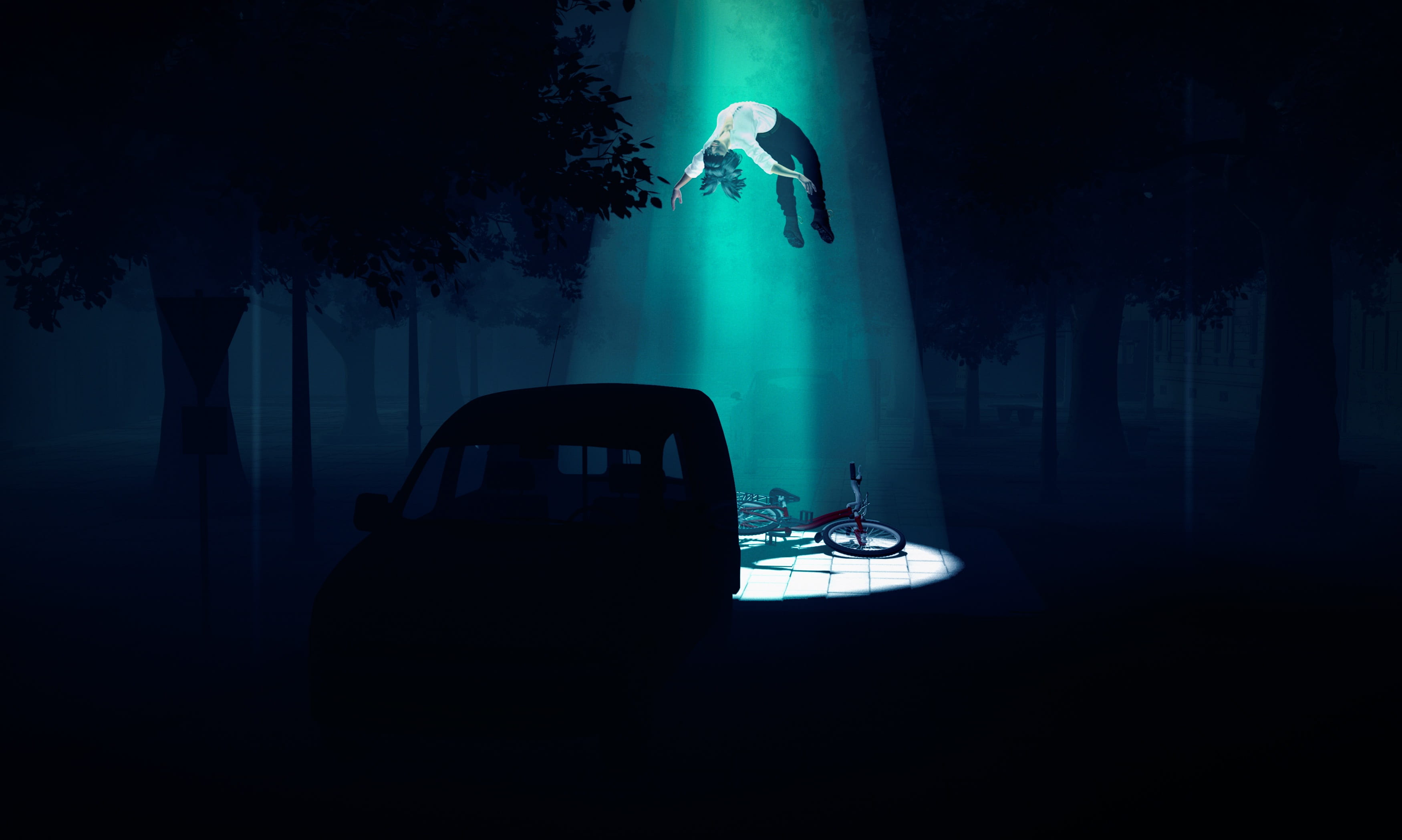 alien, transportation, night, close encounters of the 3rd degree, mode of transportation, space, comer, lighting equipment, guest, dark, the march hare, HD Wallpaper