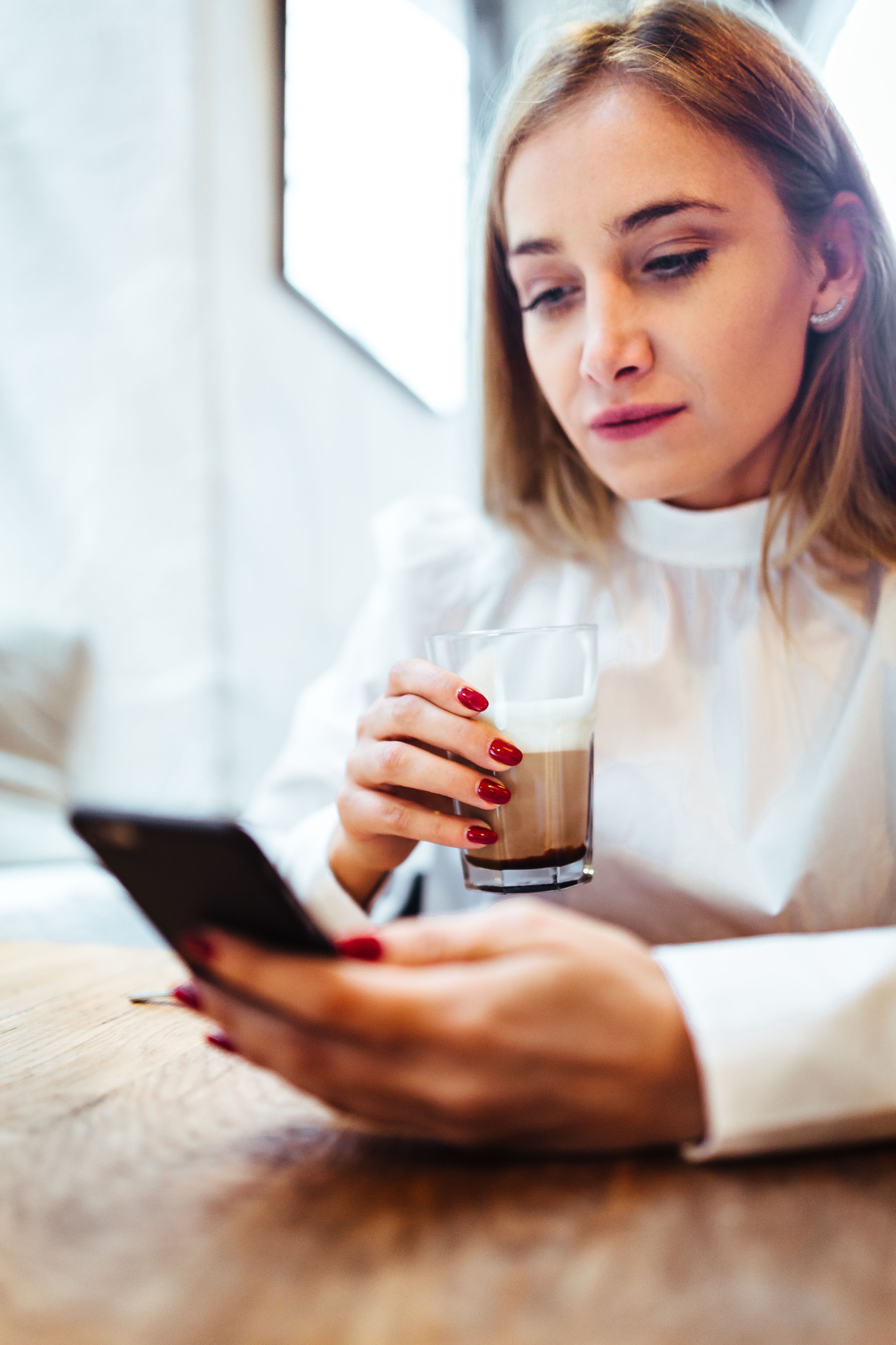 sofa, young Adult, females, one Woman Only, lifestyles, drinking, selective focus, lady, home Interior, beautiful, caucasian, 5K, adult, beautiful woman, Phone HD Wallpaper
