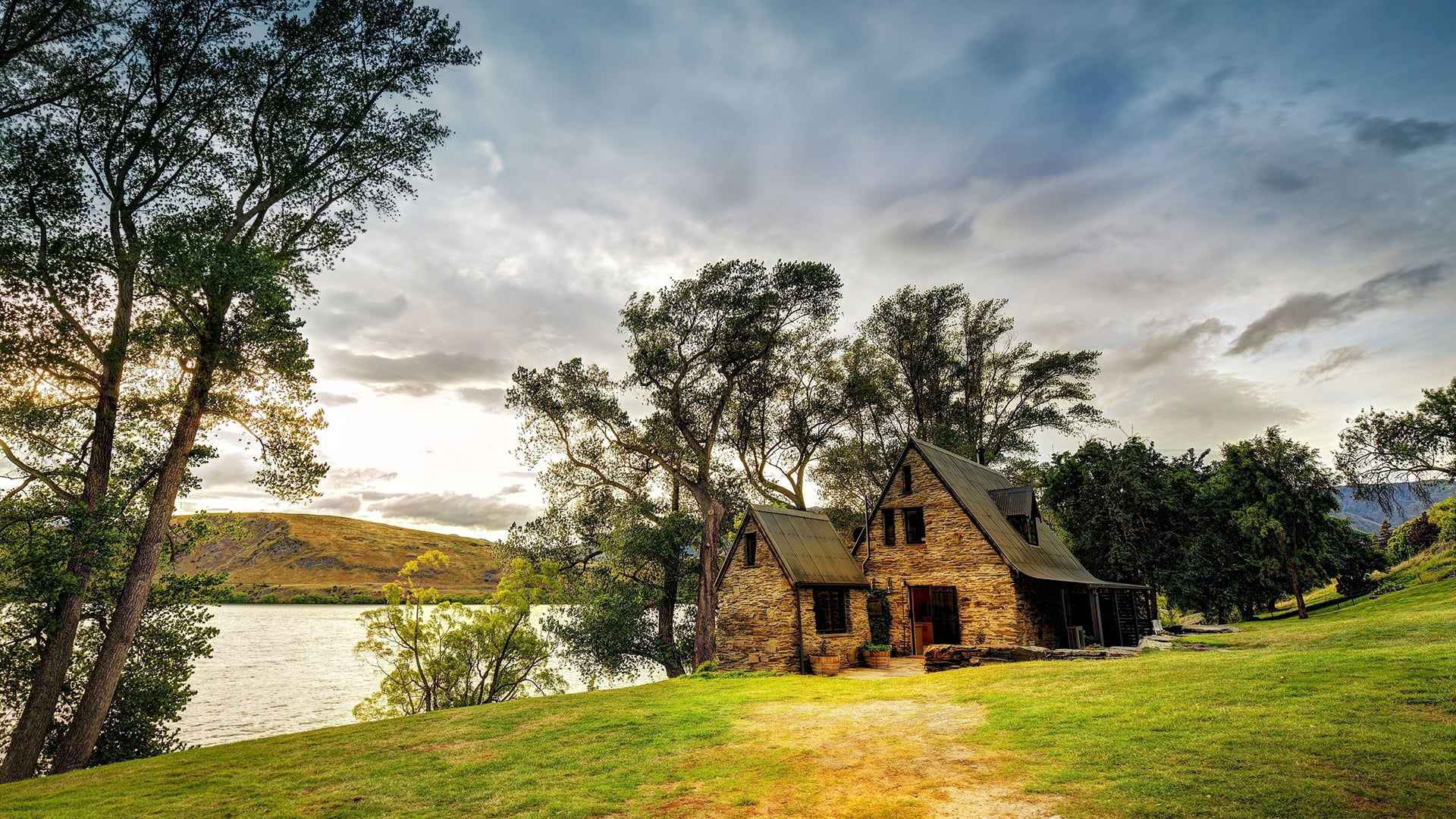 wood, rural, oak, outdoor, farm building, house, cloud, water, summer, building, beauty in nature, nature, garden, growth, cloud - sky, environment, building exterior, HD Wallpaper