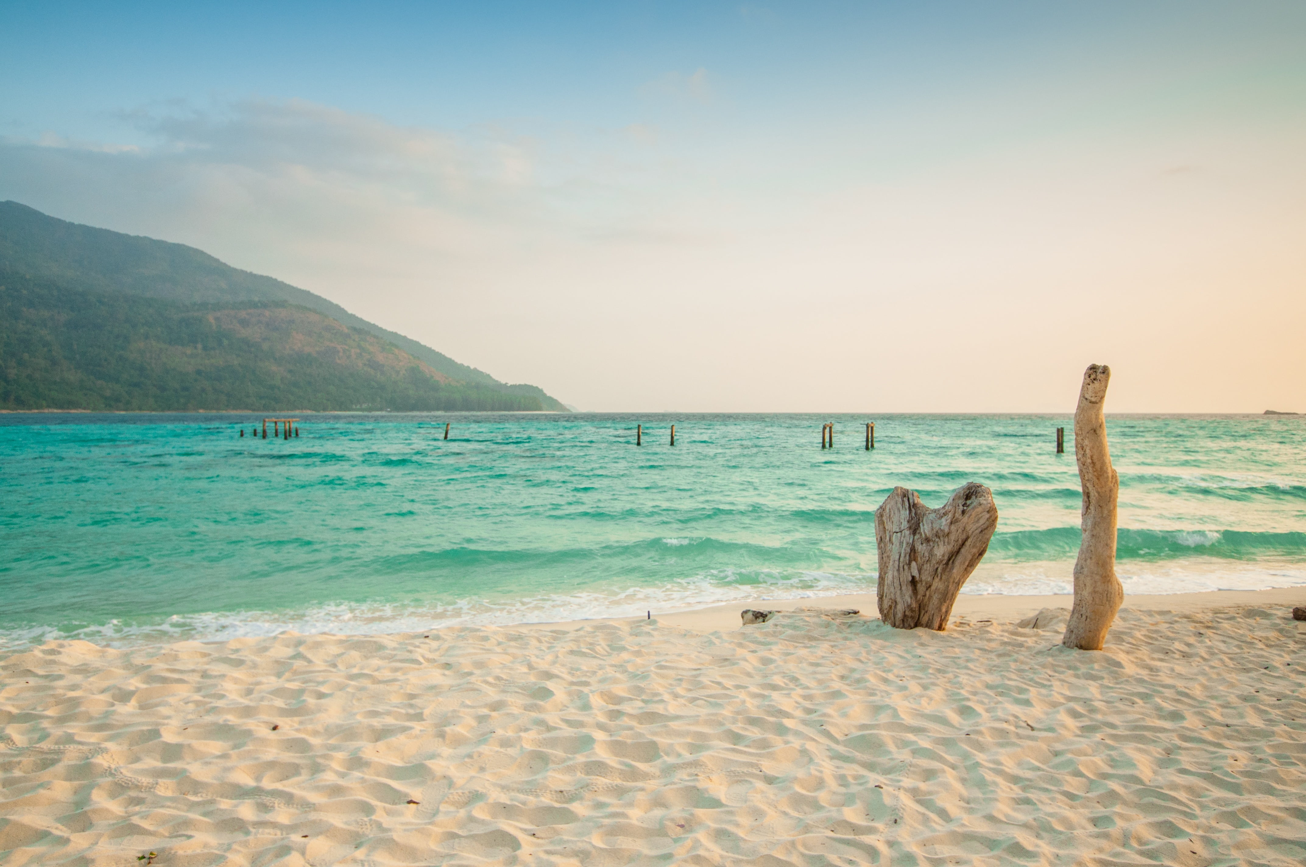 thailand, sky, woods, no people, cloud, travel destinations, blue, shore, horizon over water, horizon, coastline, cloud - sky, drift, sand, 4K, outdoors, HD Wallpaper