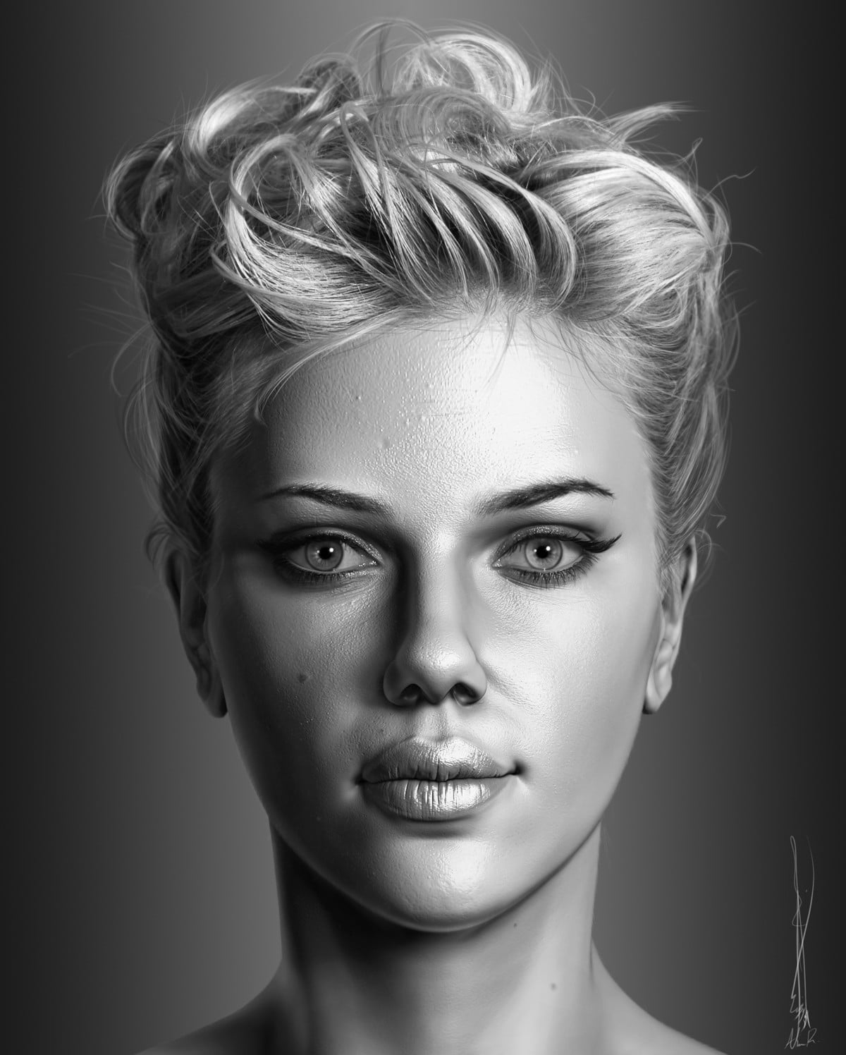 body part, black background, Scarlett Johansson, s, face, headshot, looking at camera, hairstyle, adult, beautiful woman, woman, human hair, studio shot, Phone HD Wallpaper