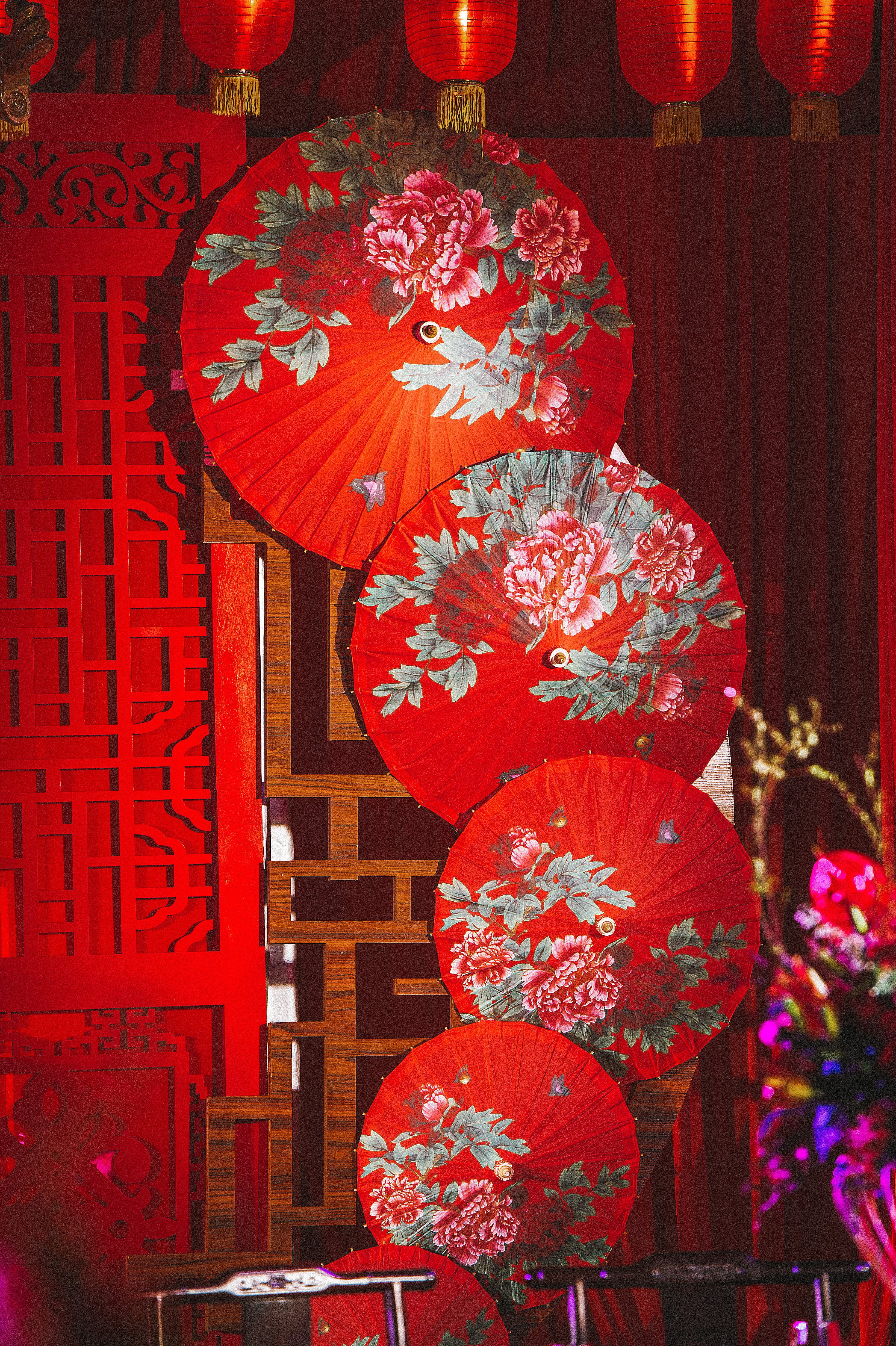 red, decoration, built structure, holiday, wedding, art and craft, chinese wedding, floral pattern, lantern, festival, lighting equipment, celebration, Phone HD Wallpaper