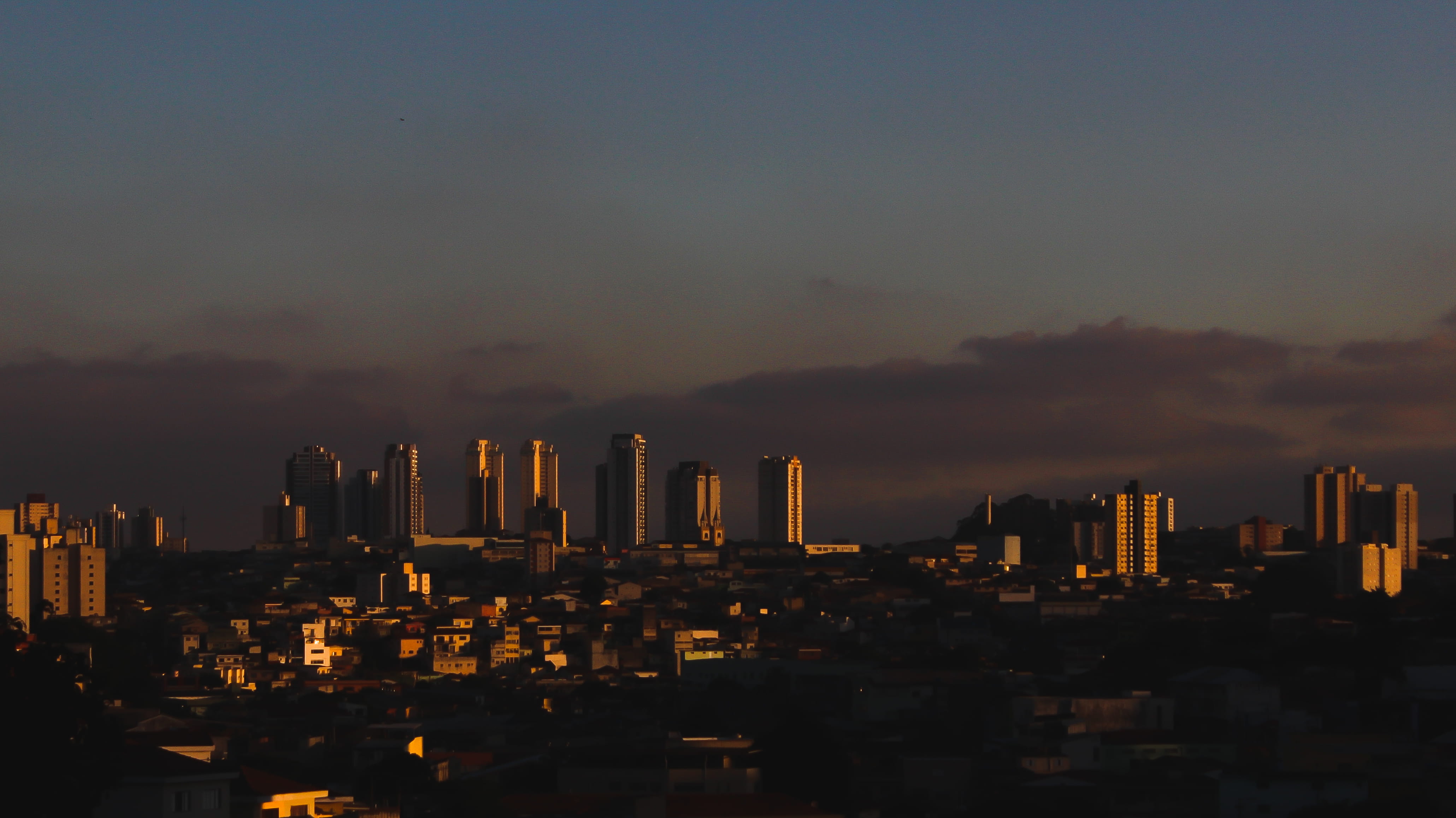 scenery, illuminated, built structure, cityscape, financial district, horizon, office building exterior, downtown, no people, sao paulo, sunset, building, HD Wallpaper