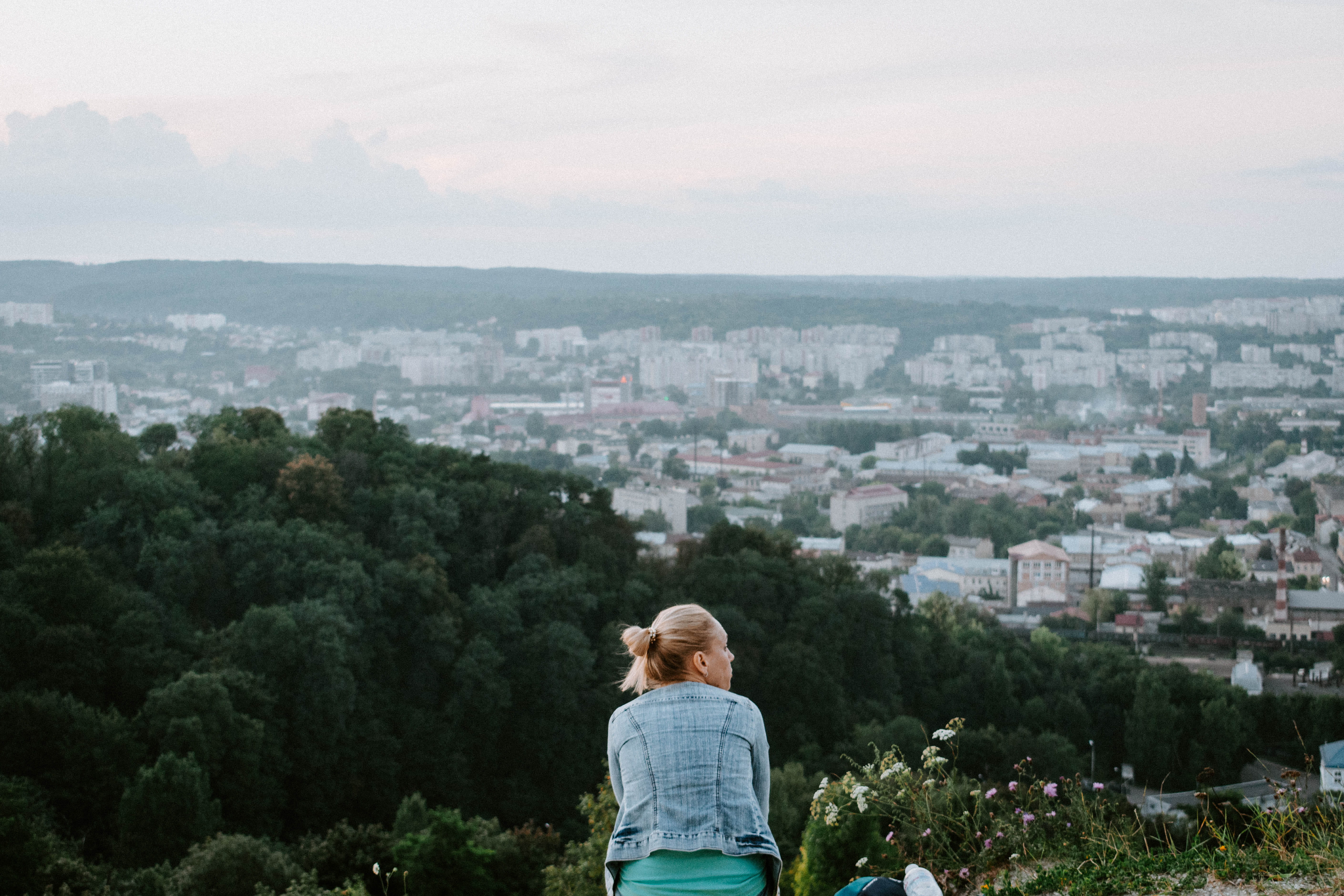 standing, pottery, vase, looking at view, daytime, nature, sitting, adult, person, people, sky, leisure activities, one person, human arm, cityscape, leisure activity, HD Wallpaper