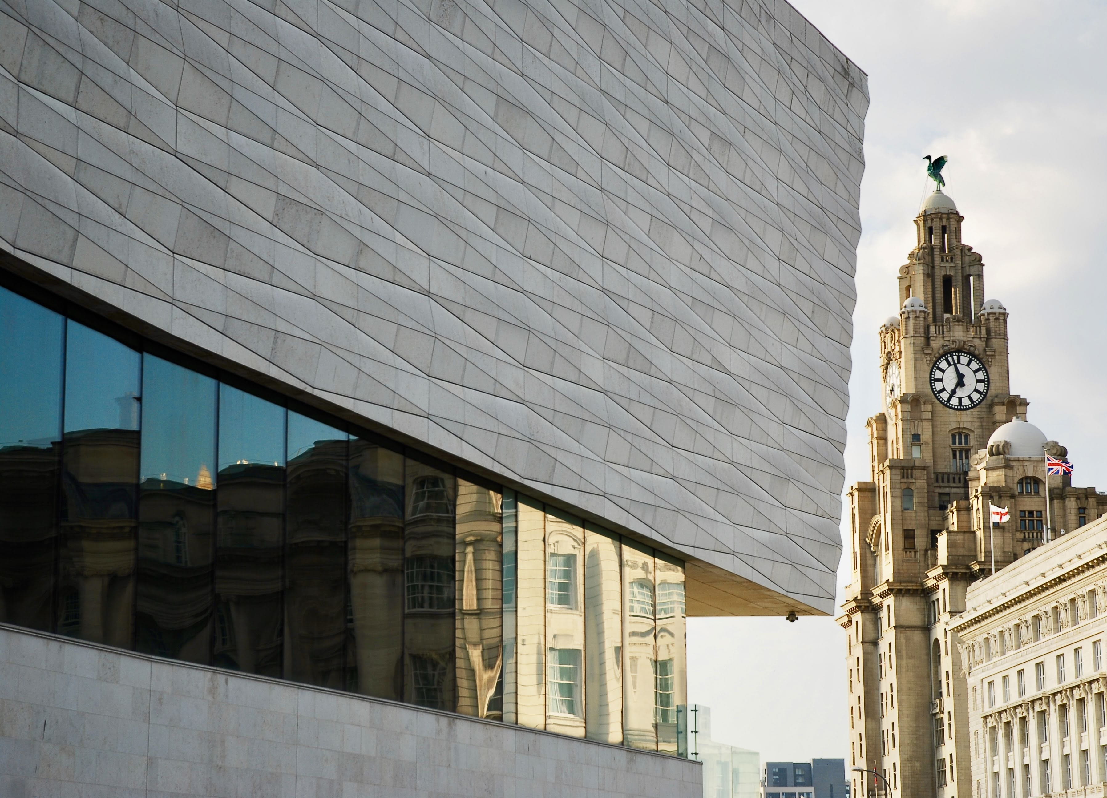 religion, tower, spirituality, liverbirds, city, great britain, mersey, no people, day, merseyside, united kingdom, 2K, sky, travel destinations, liver birds, HD Wallpaper