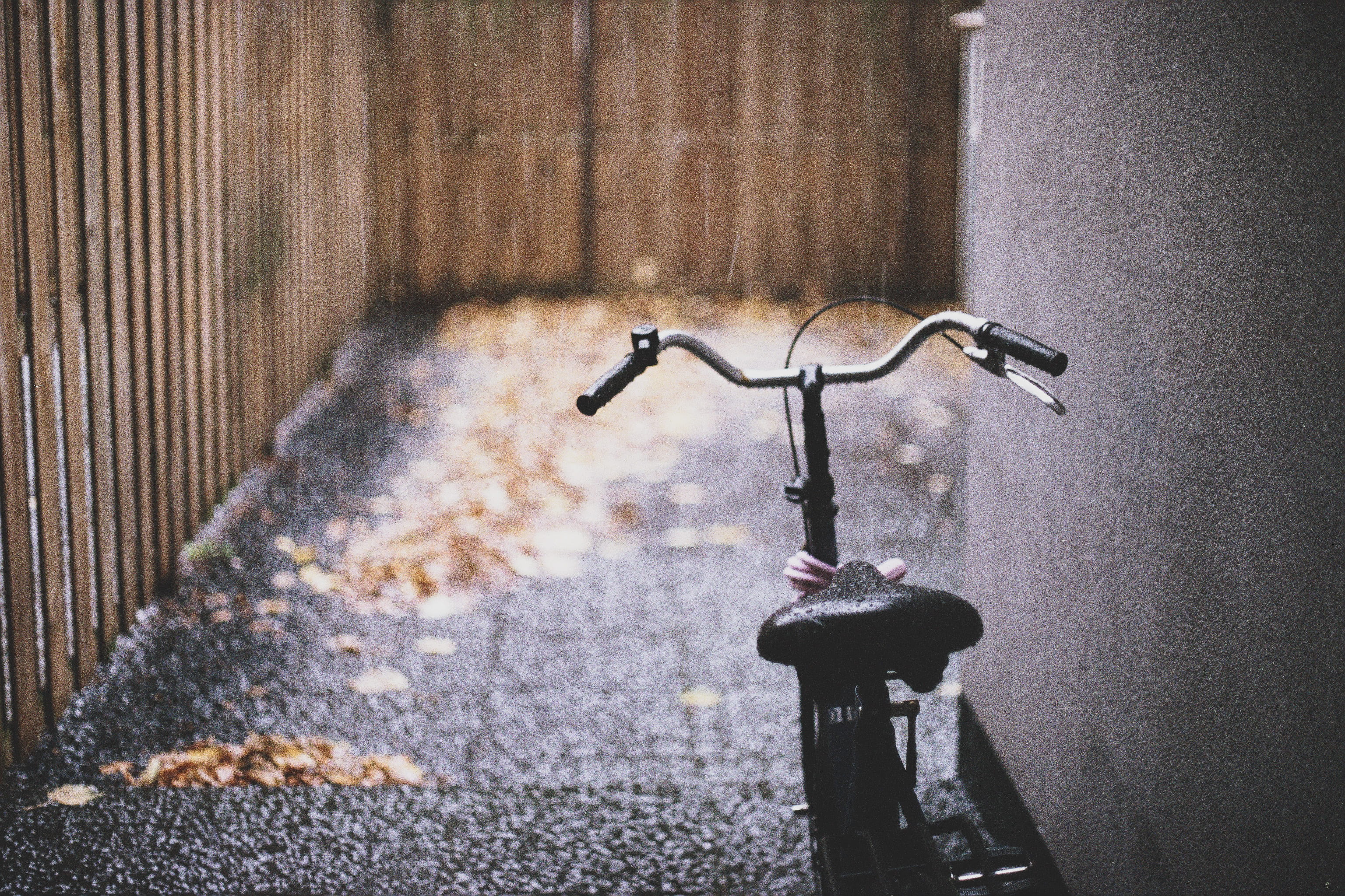 day, home, 35mm, seat, brown, 2K, shadow, parked, wall, leafe, wall - building feature, running water, street, cold, near, water, metal, heavy rain, cruiser, HD Wallpaper