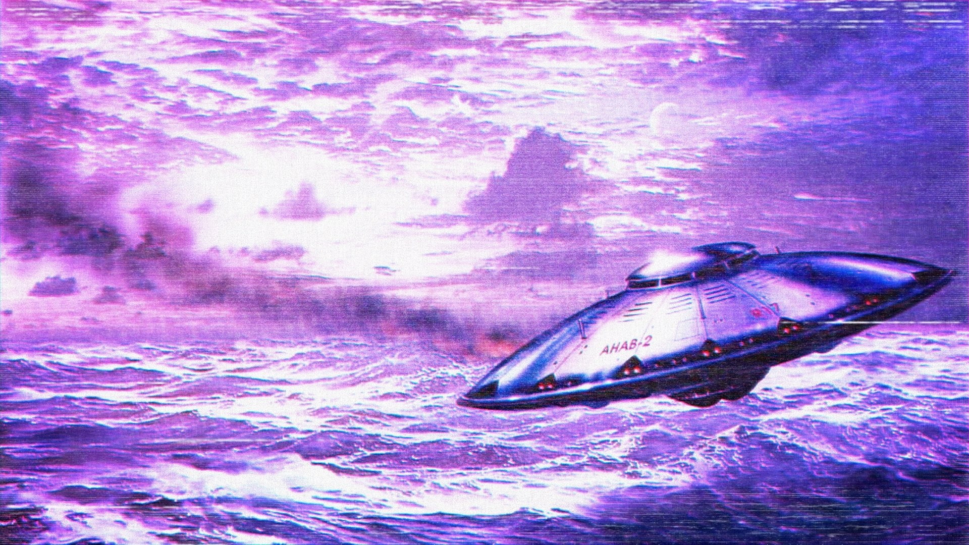 Retro, 1080P, Flying Saucer, Artistic, HD Wallpaper