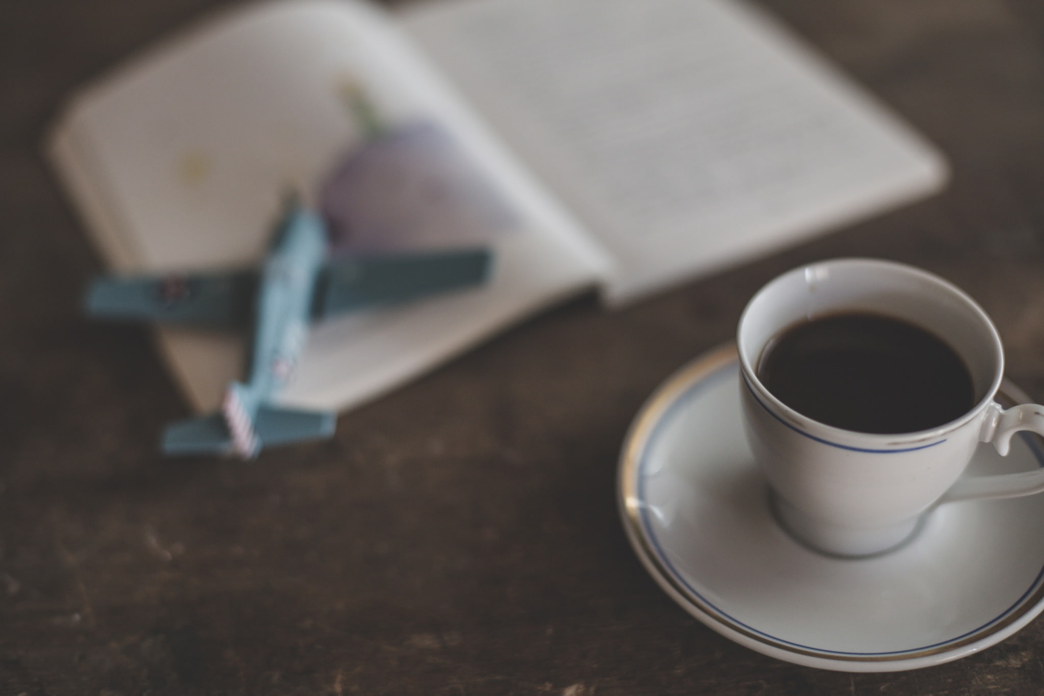 coffee, book, saucer, Cup, model, 1080P, the plane, Coffee and fly, HD Wallpaper