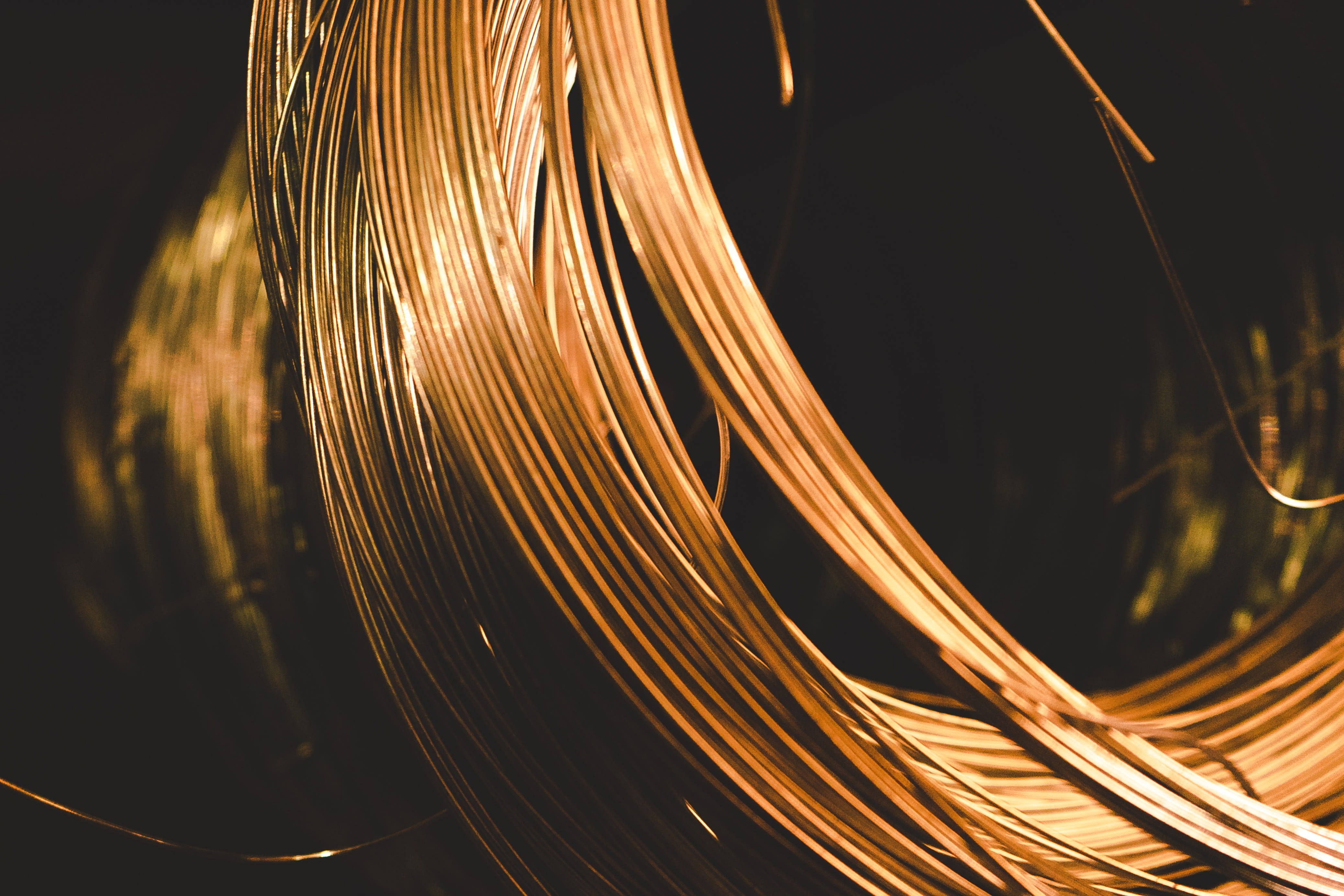 materials of construction, focus on foreground, technology, selective focus, light - natural phenomenon, no people, studio shot, electricity, copper wire, HD Wallpaper
