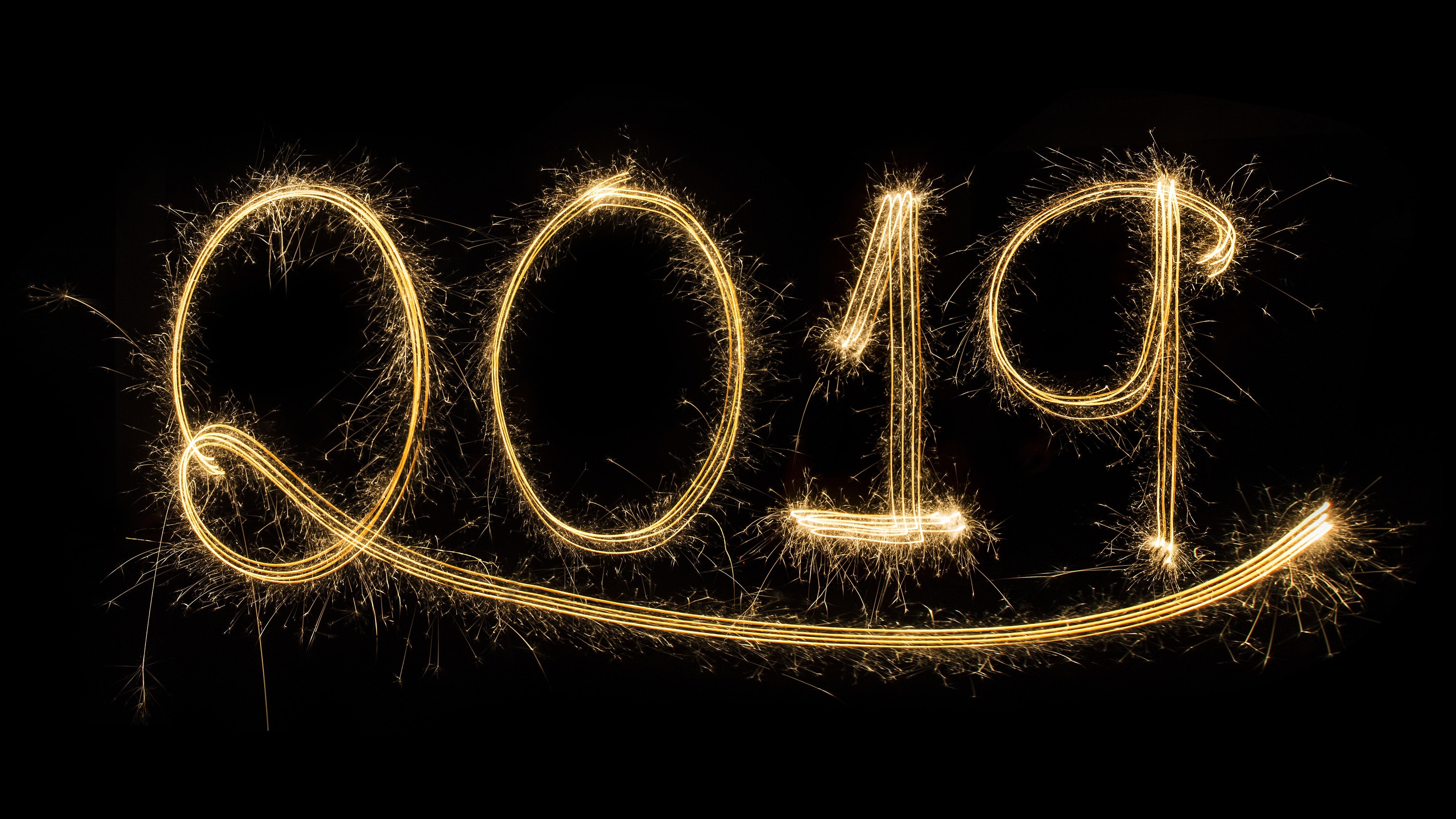 sparkler, sparkles, sparkling, 5K, text, new years eve, new year, event, HD Wallpaper