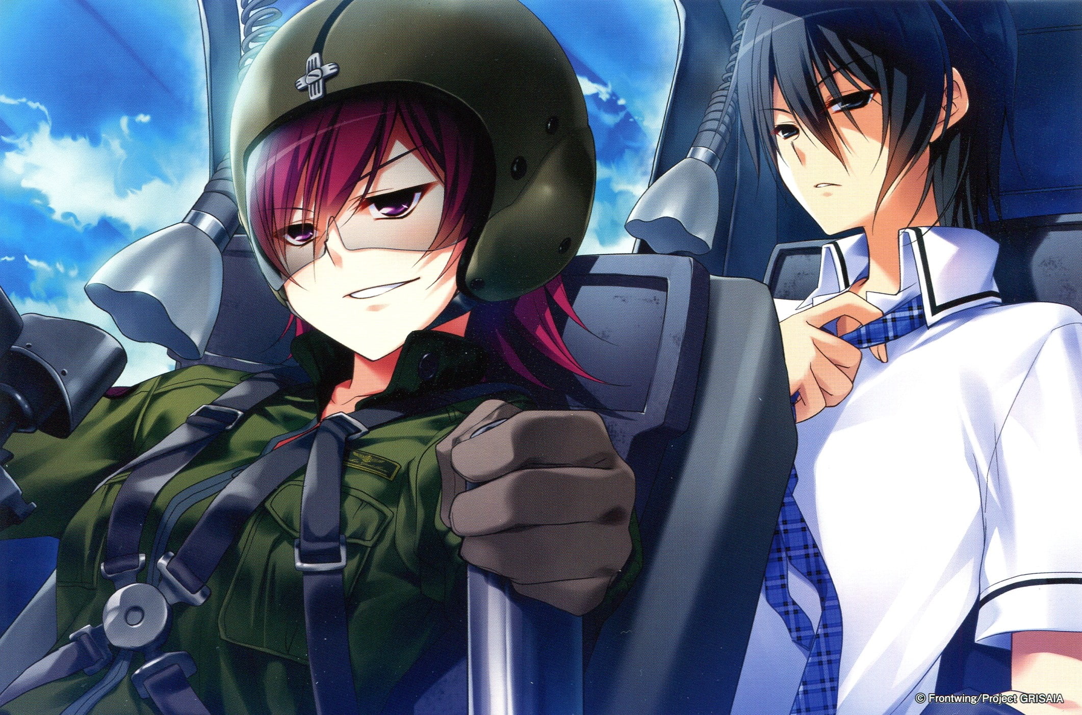 helicopters, Kazami Yuuji, Grisaia no Kajitsu, Milliela Stanfield, 1080P, HD Wallpaper