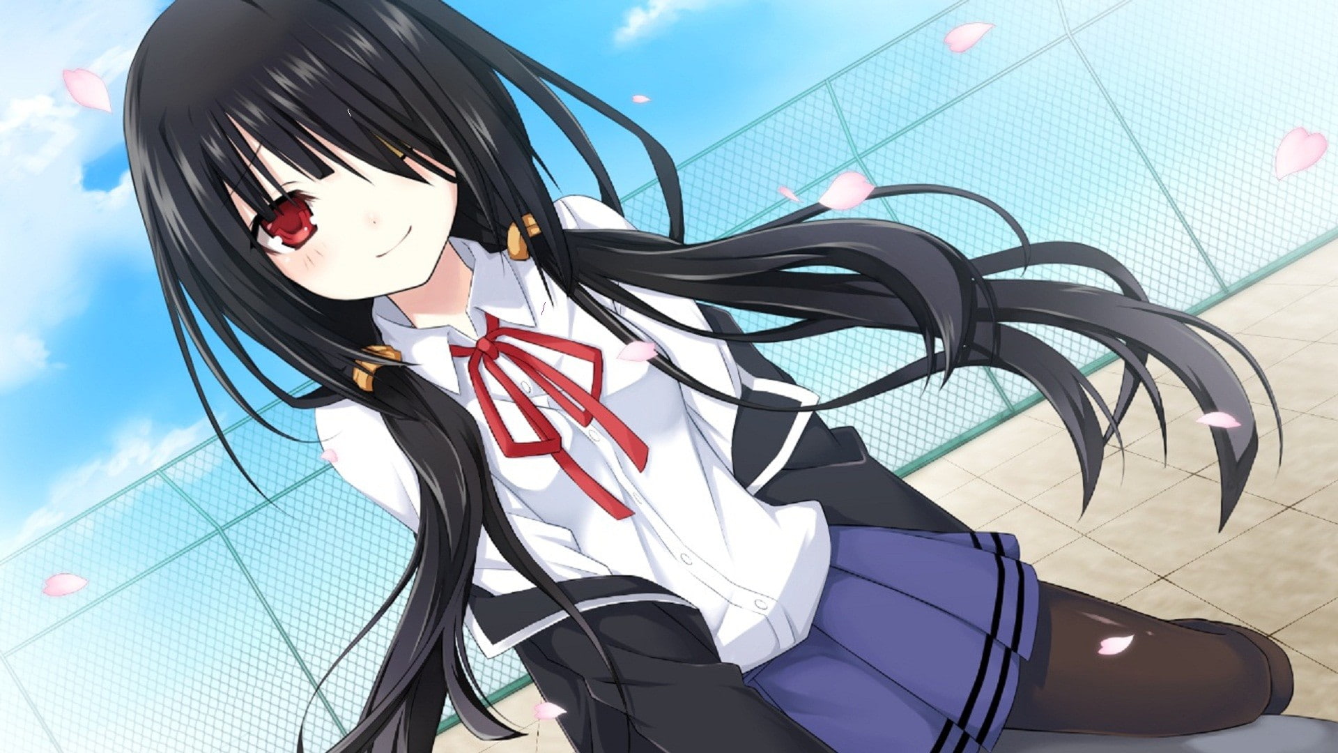 anime girls, schoolgirl, 1080P, Tokisaki Kurumi, Date A Live, anime, HD Wallpaper