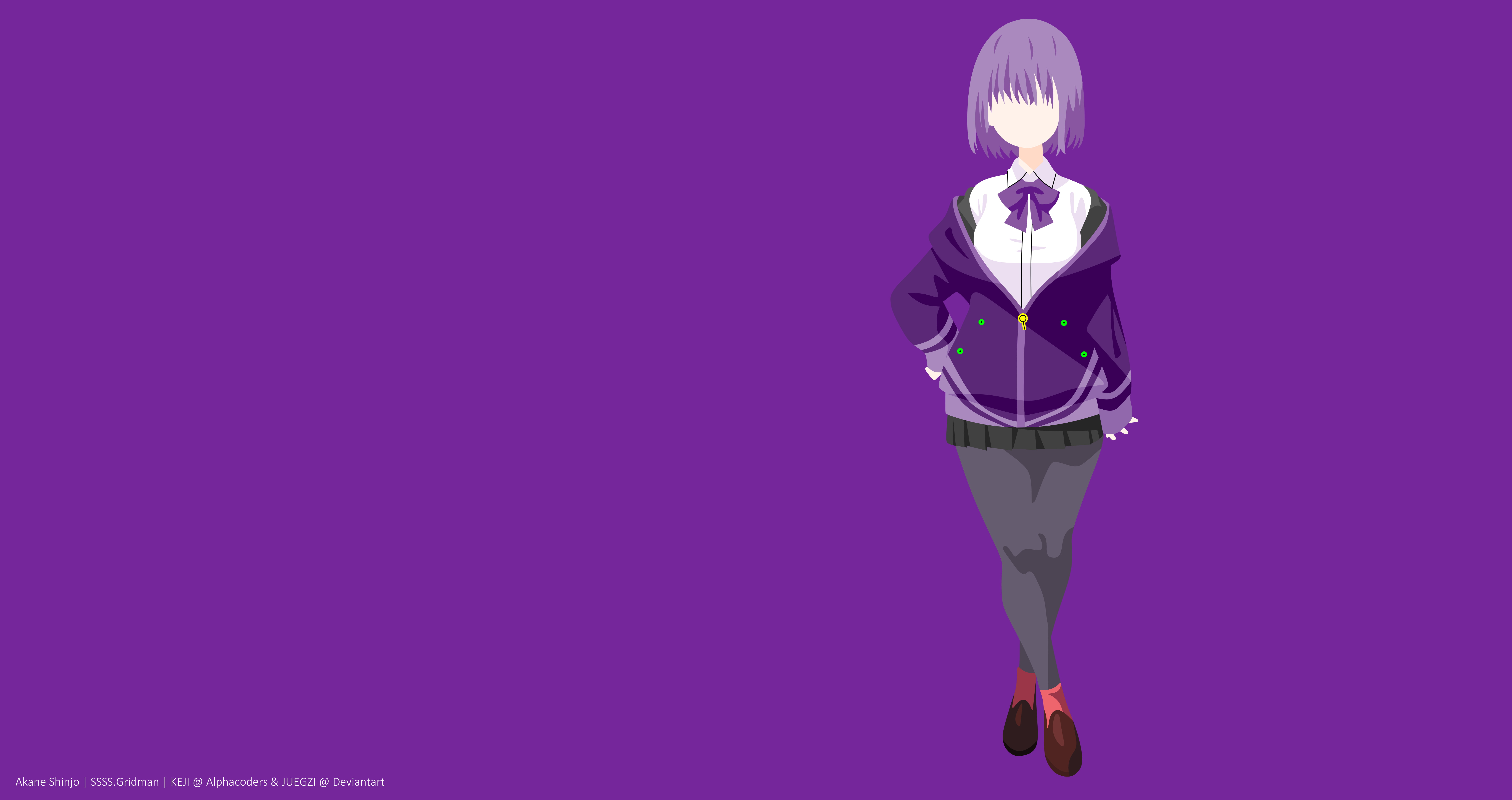 Skirt, 8K, Anime, Akane Shinjou, Girl, SSSS.Gridman, Purple Hair, HD Wallpaper