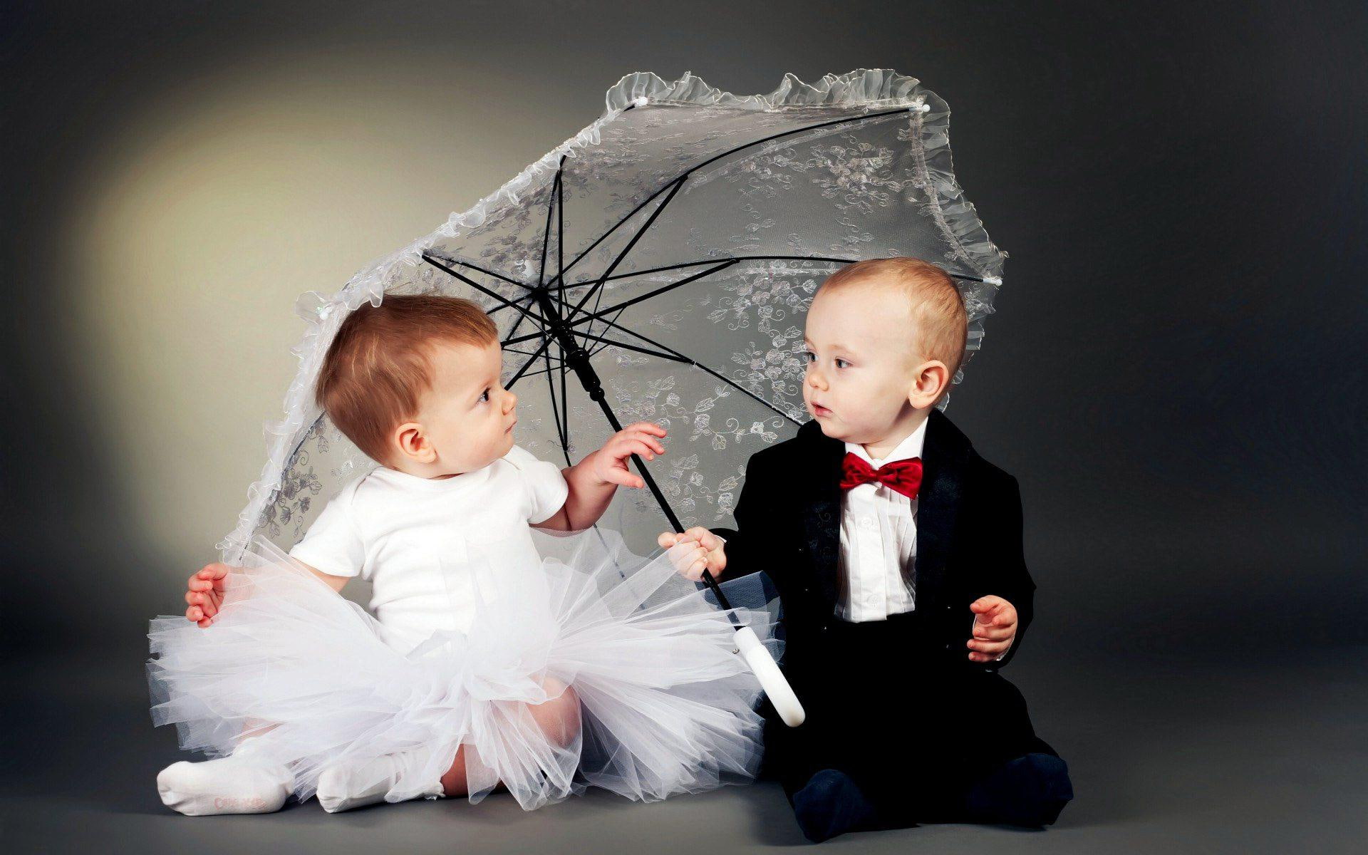 cute, couples, 1920x1200, 1080P, white umbrella, umbrella, white, HD Wallpaper
