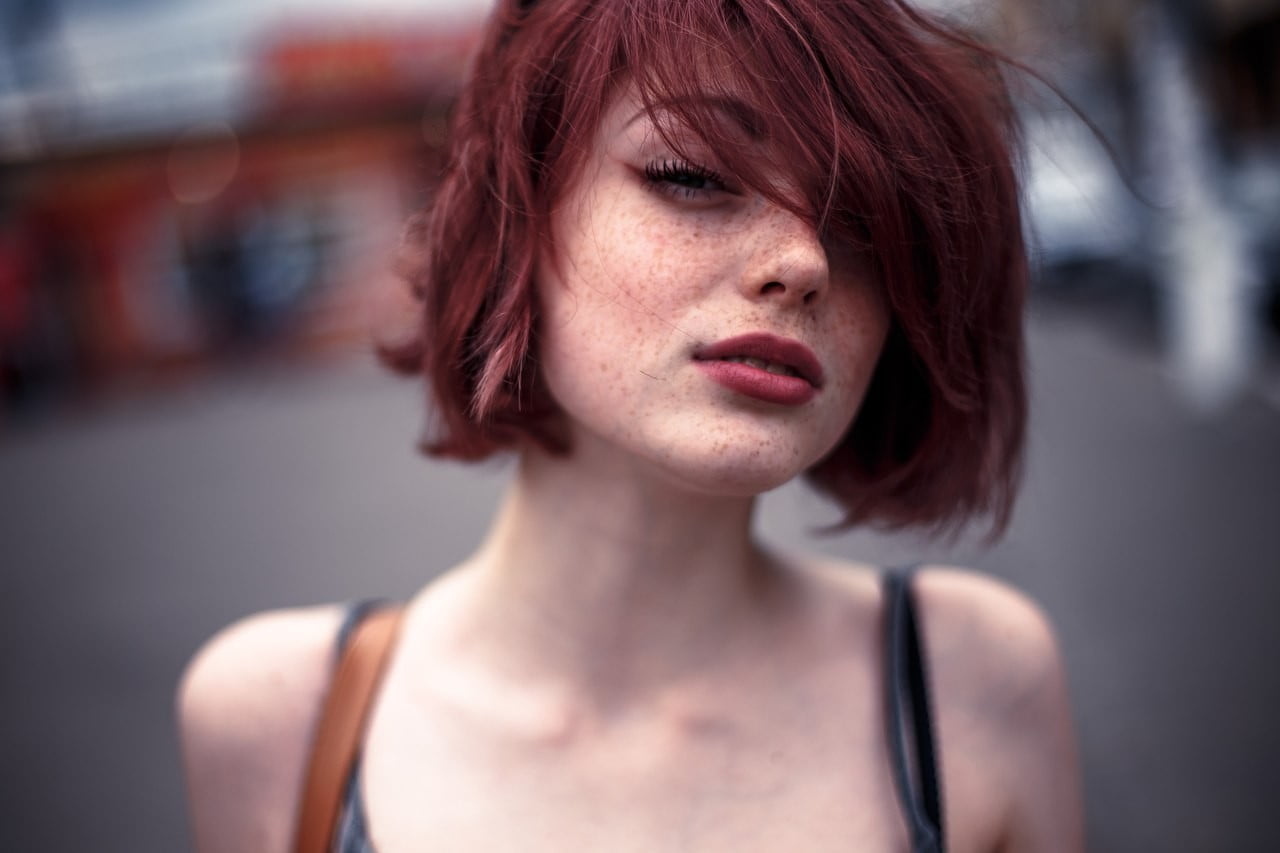 young women, dyed red hair, young adult, one person, headshot, looking at camera, contemplation, redhead, women, beauty, short hair, portrait, beautiful woman, HD Wallpaper