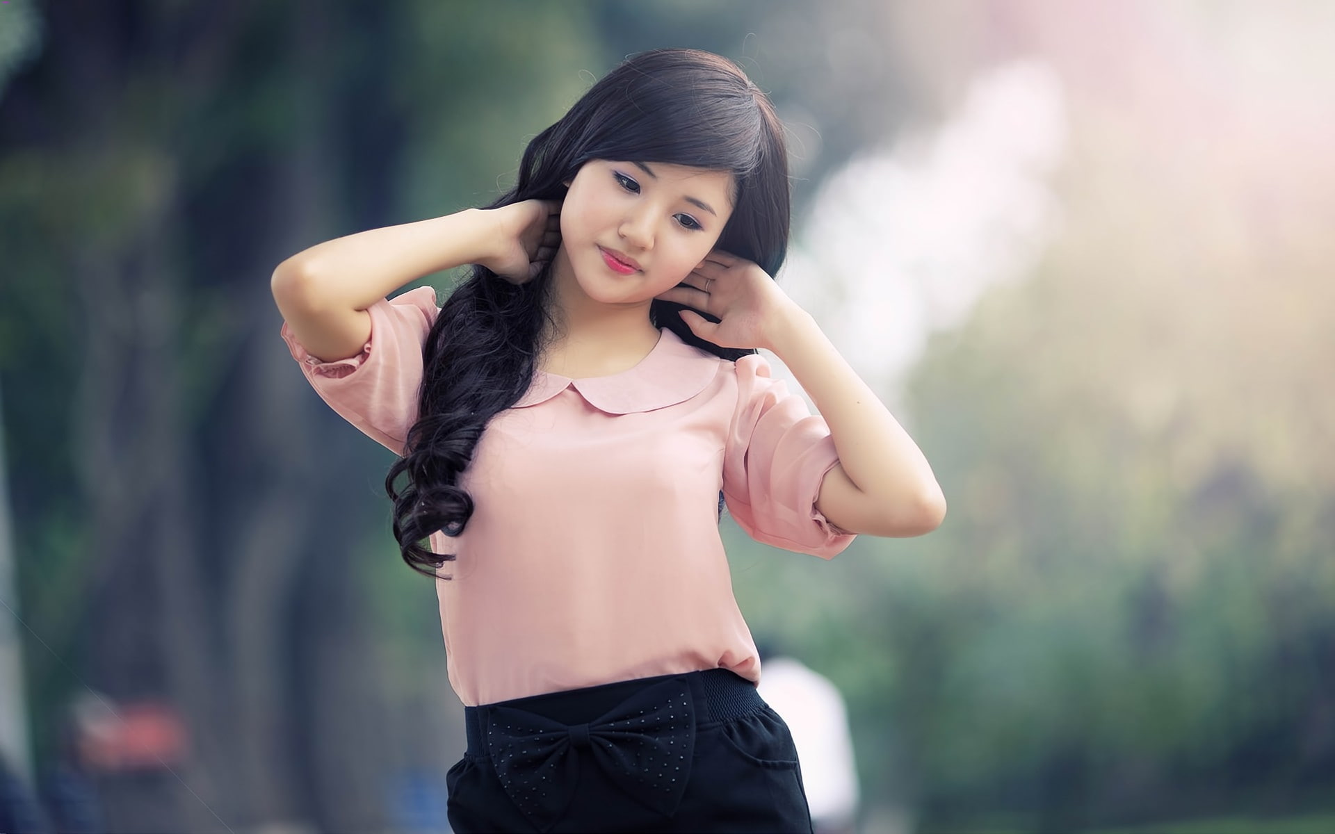 vietnam, women, art, girl, hd, depth, fields, cure, nature, field, 1080P, asians, x, HD Wallpaper