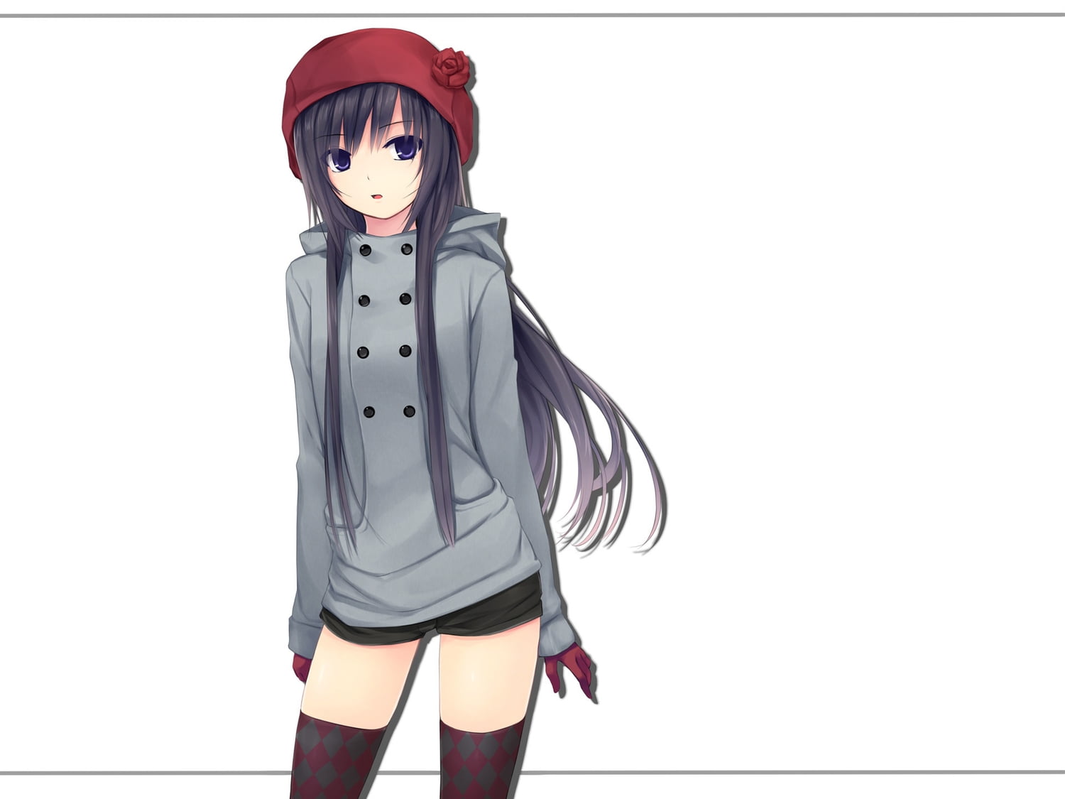 innocence, uniform, kizoku-cure, front view, indoors, clothing, haired, helmet, three quarter length, gloves, copy space, 720P, white background, girl, HD Wallpaper