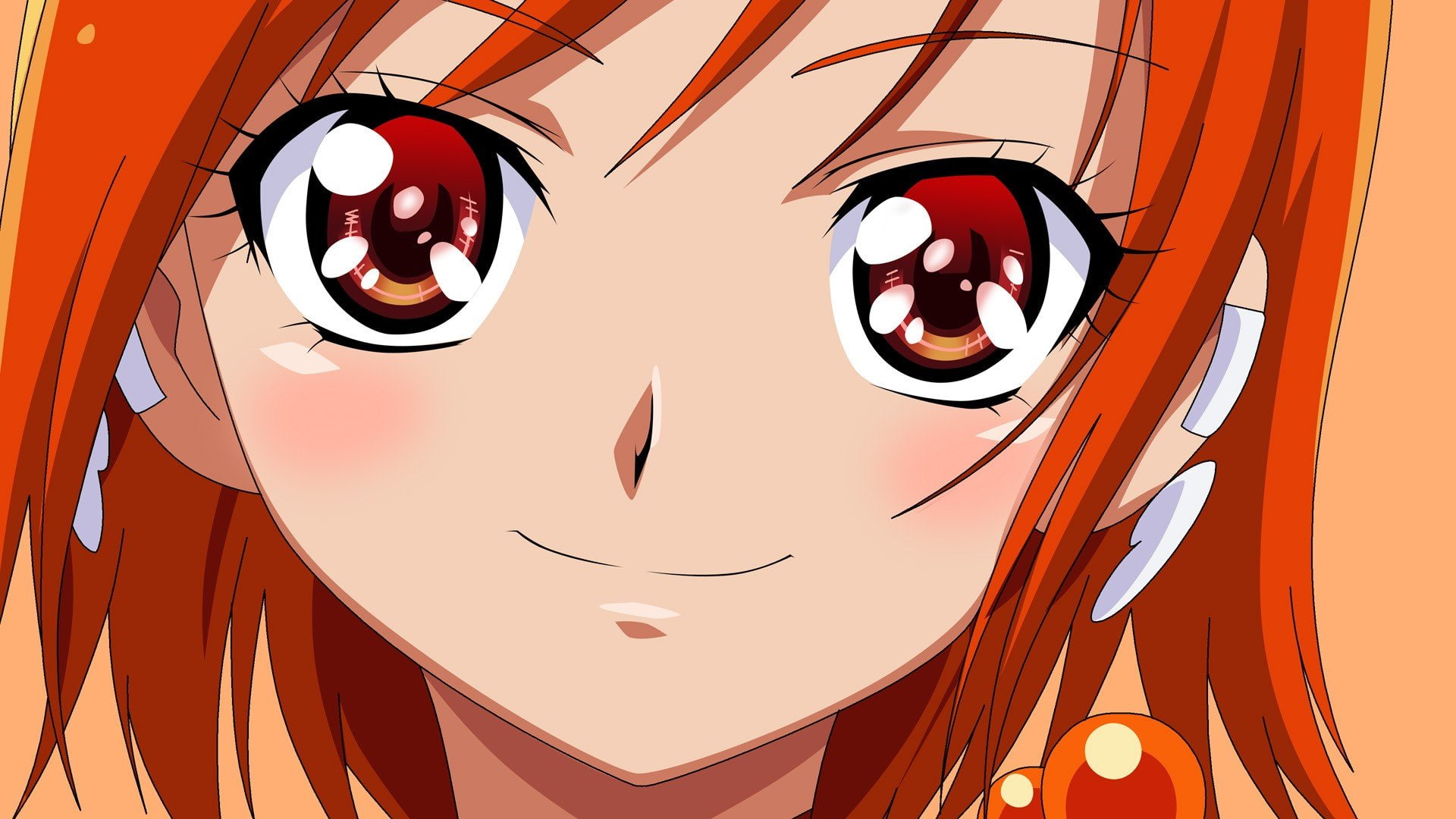 anime, eyes, hino, precure, akane, cure, smile, orange, 1080P, girls, pretty, redheads, sunny, HD Wallpaper