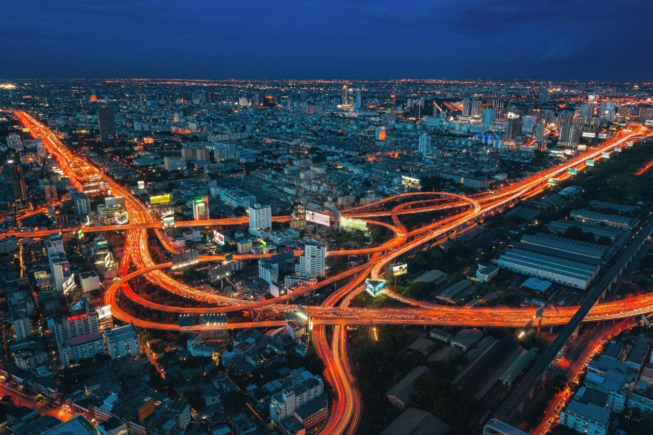 long exposure, interchange, 720P, intersections, city, HD Wallpaper