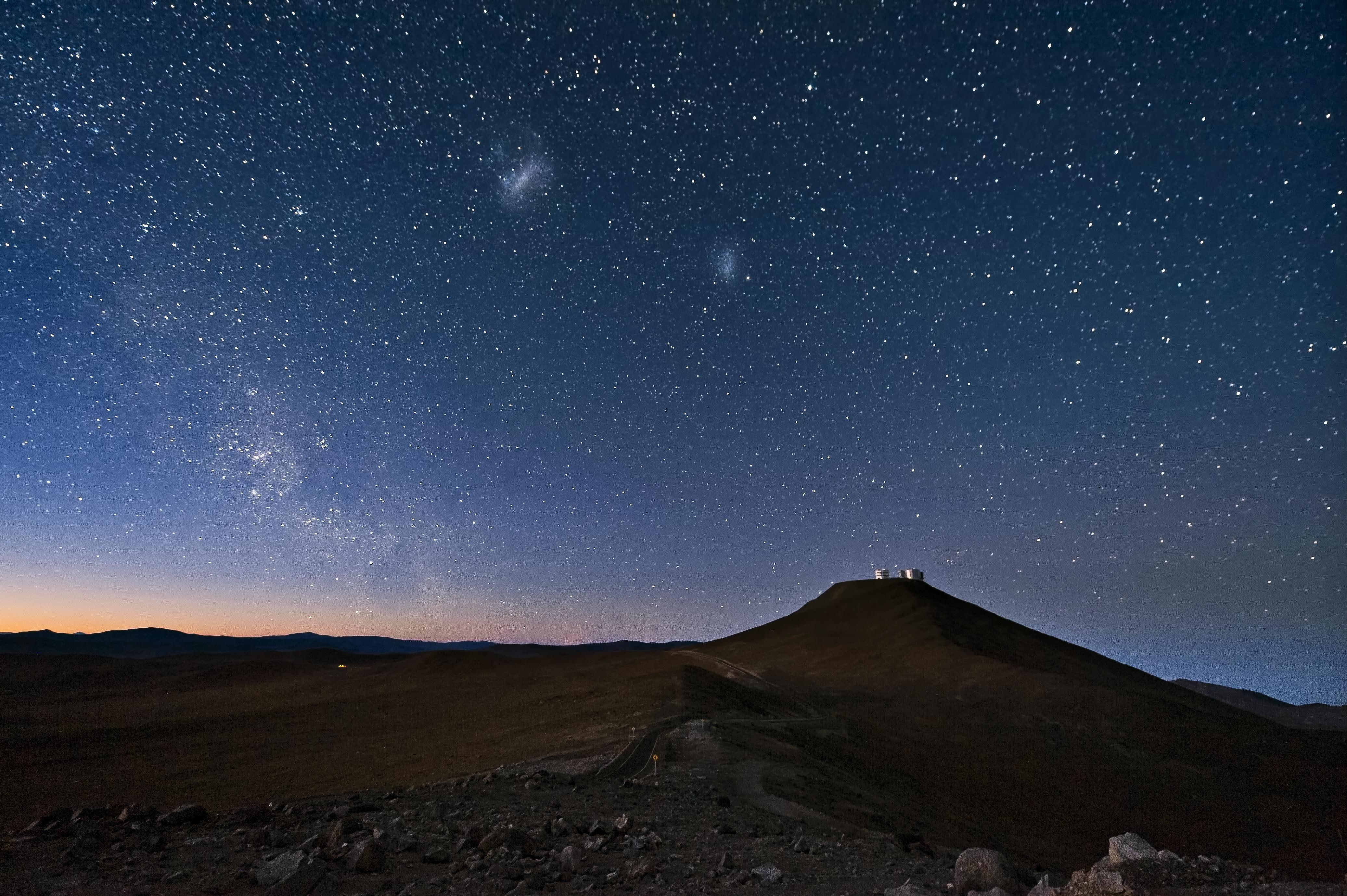 constellations, sky, brown, mountain, sand, 4K, night, desert, HD Wallpaper