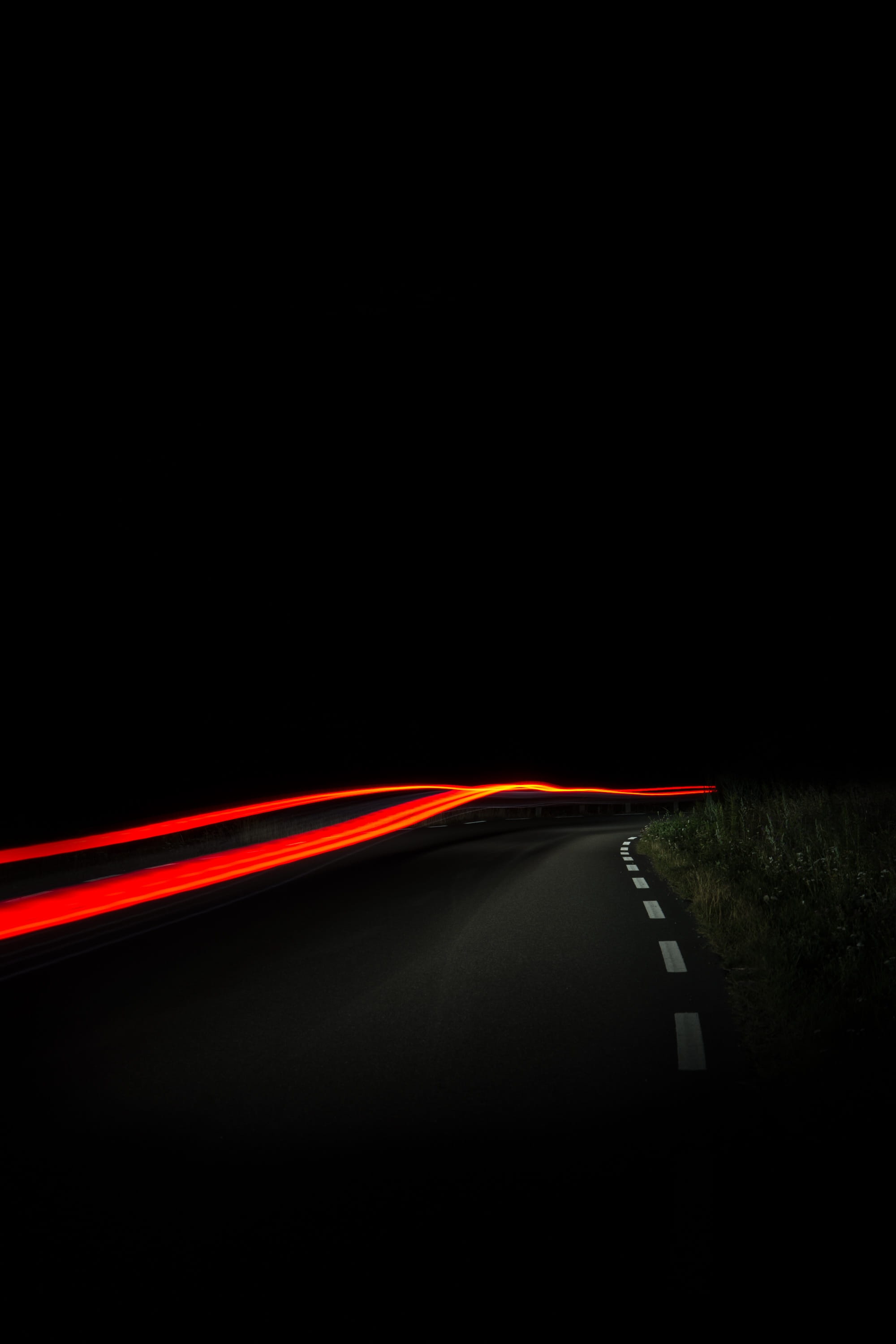 black, red, traffic, blurred motion, orange, lapsed, dividing line, long exposure, transportation, motion, black Color, on the move, 2K, motor vehicle, Phone HD Wallpaper
