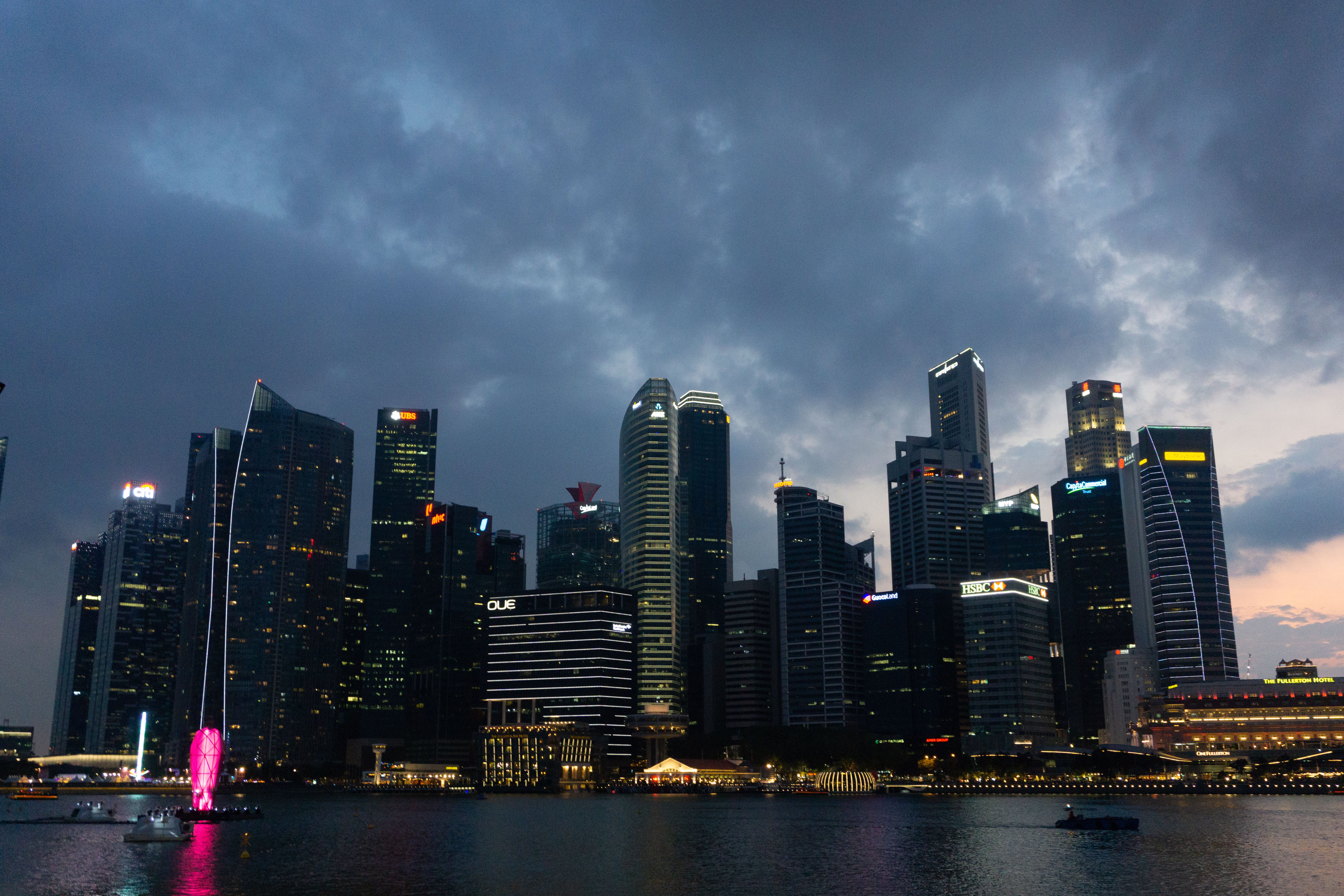 cityscape, water, tall - high, no people, landscape, skyscraper, building, building exterior, residential district, skyscrapers, illuminated, city, urban skyline, HD Wallpaper