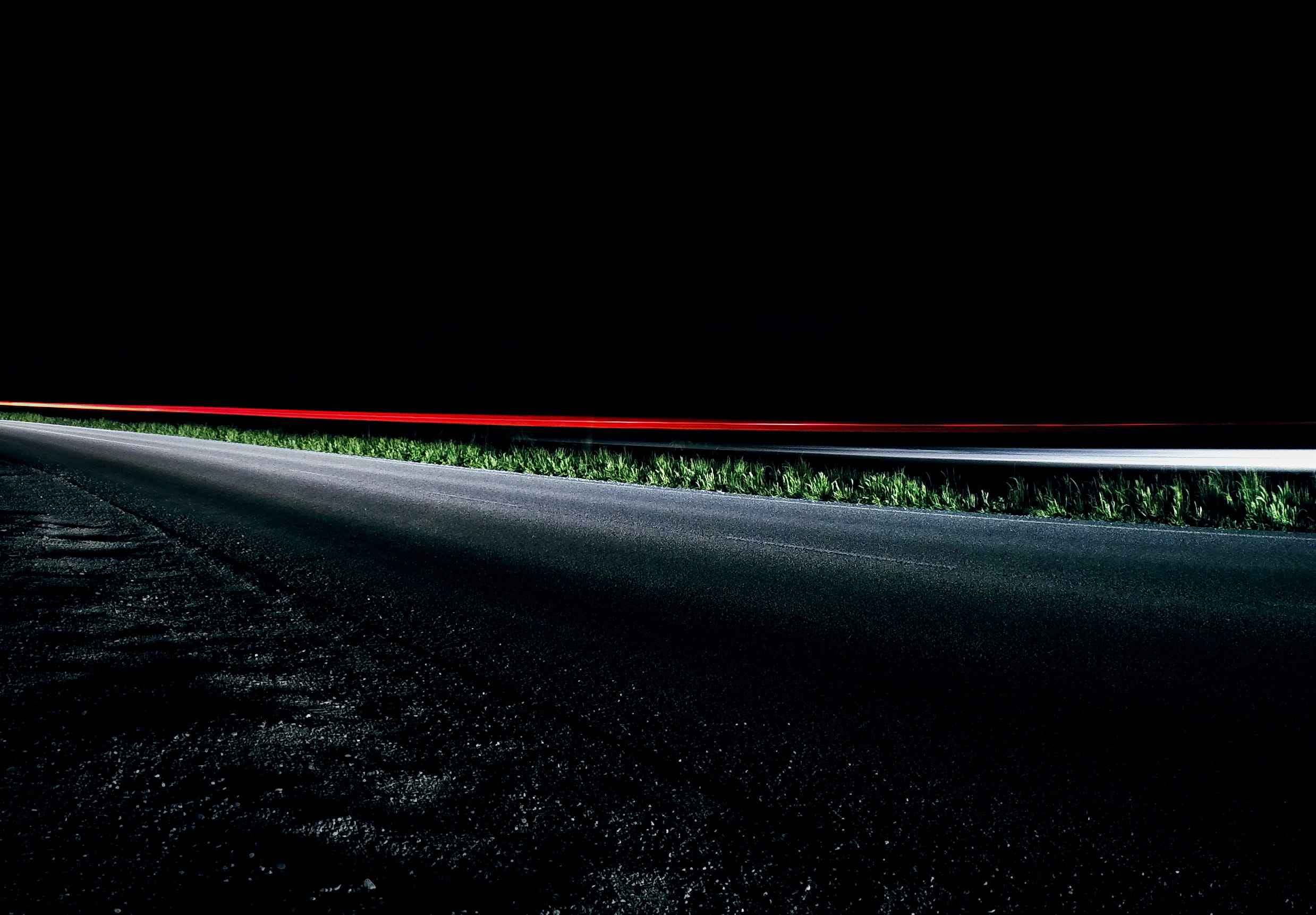 speed, outdoors, light, highway, roadside, car, road, mode of transportation, motion, long exposure, blurred motion, dark, abstract, light trail, black, HD Wallpaper