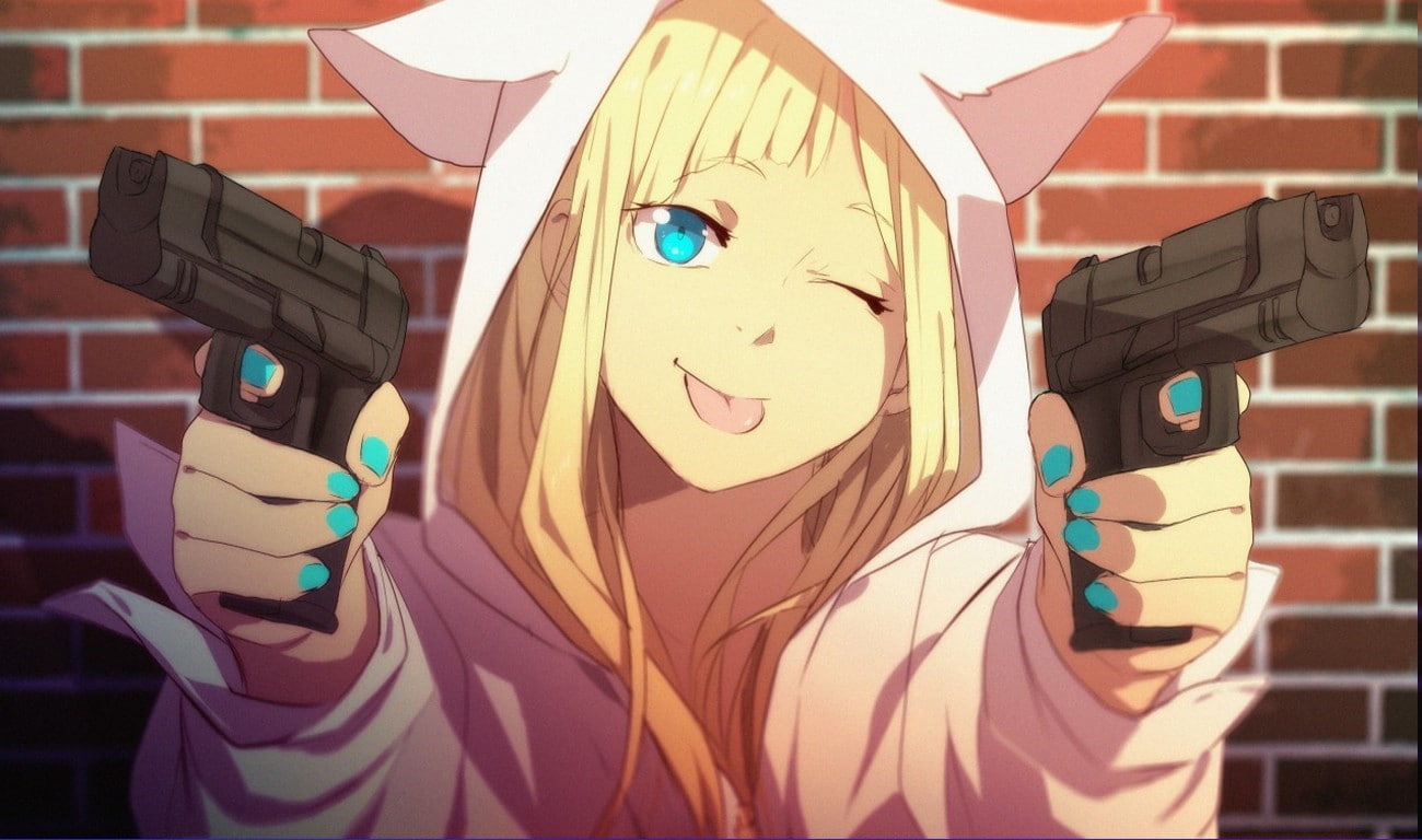 anime pistol anime girls weapon gun blonde tom skender, 720P, HD Wallpaper