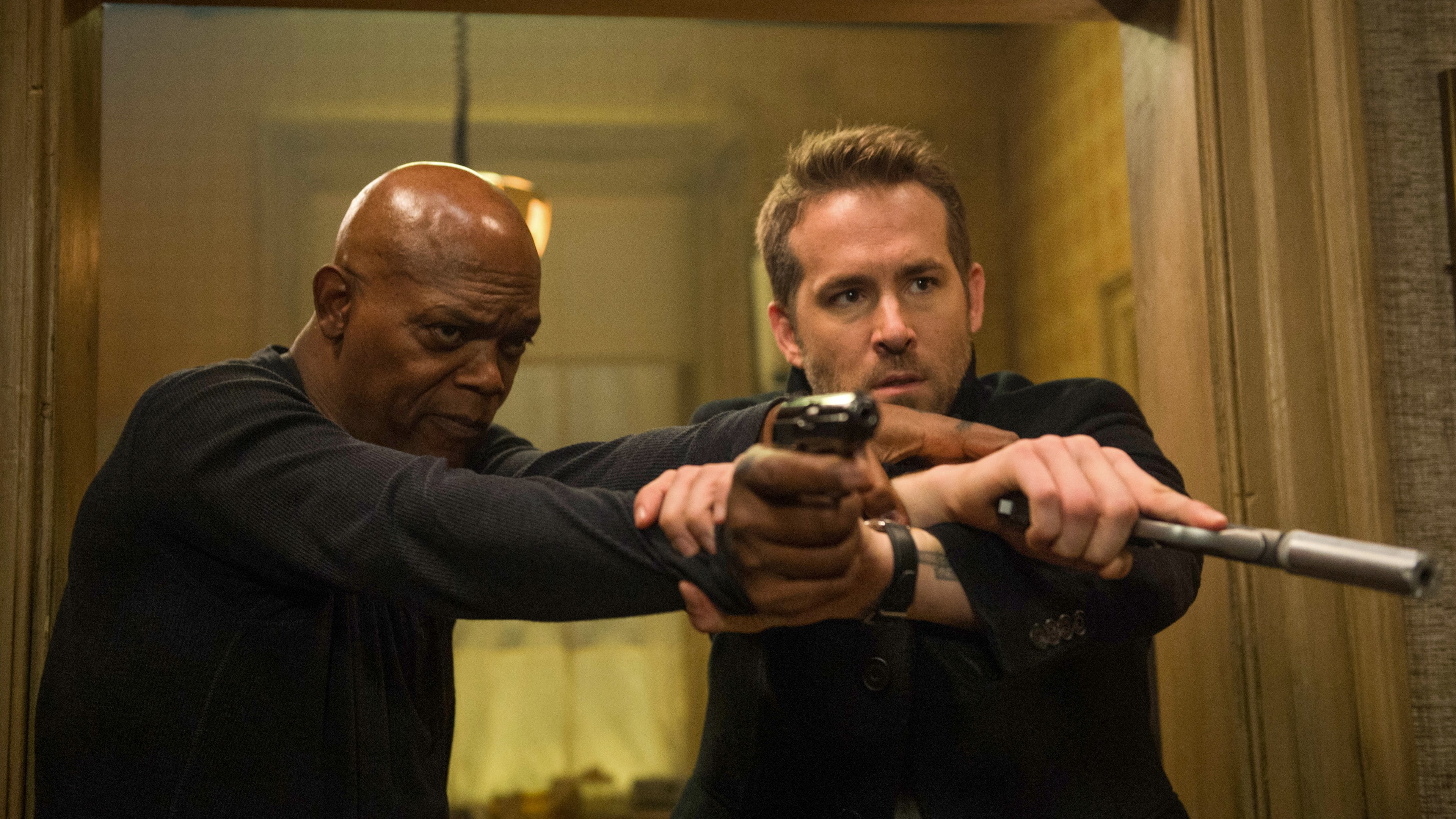 movie, Samuel L. Jackson, s, hitman, 4k, The Hitmans Bodyguard, 4K, bodyguard, scene, Ryan Reynolds, HD Wallpaper
