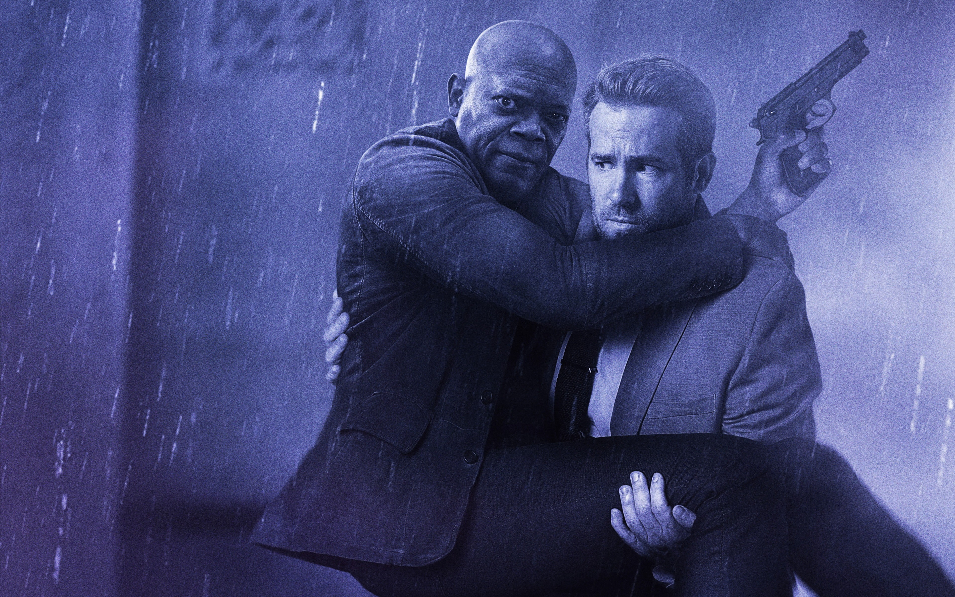 4K, samuel, Samuel L. Jackson, The Hitmans Bodyguard, Ryan Reynolds, 4k, jackson, HD Wallpaper