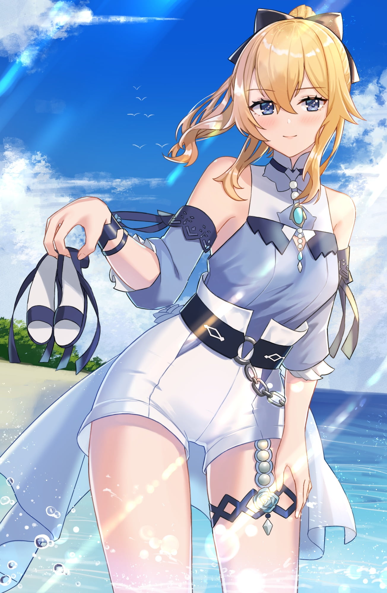 anime girls, Genshin Impact, blonde, thighs, Jean (Genshin Impact), 1080P, Phone HD Wallpaper