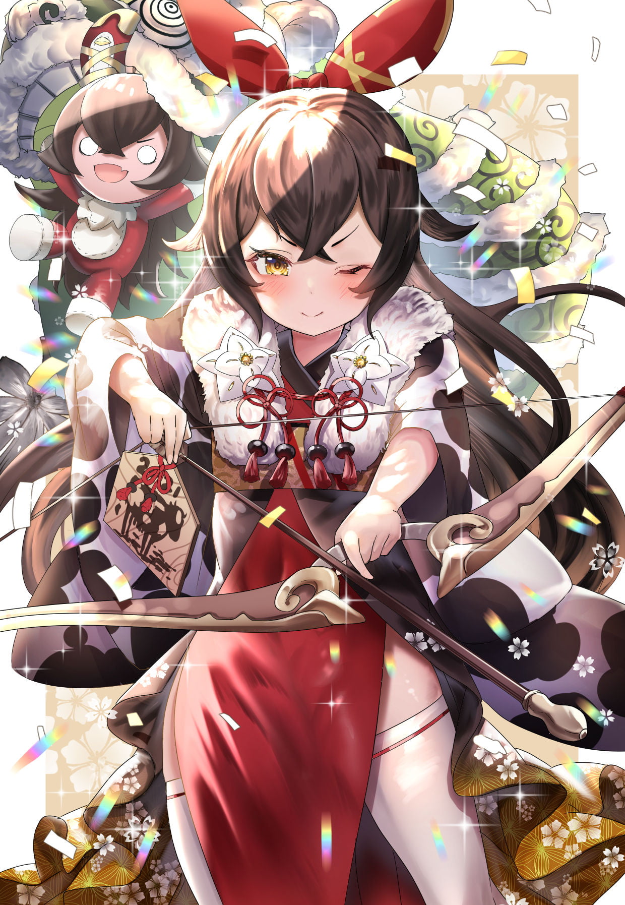 720P, anime girls, Amber (Genshin Impact), Genshin Impact, Phone HD Wallpaper