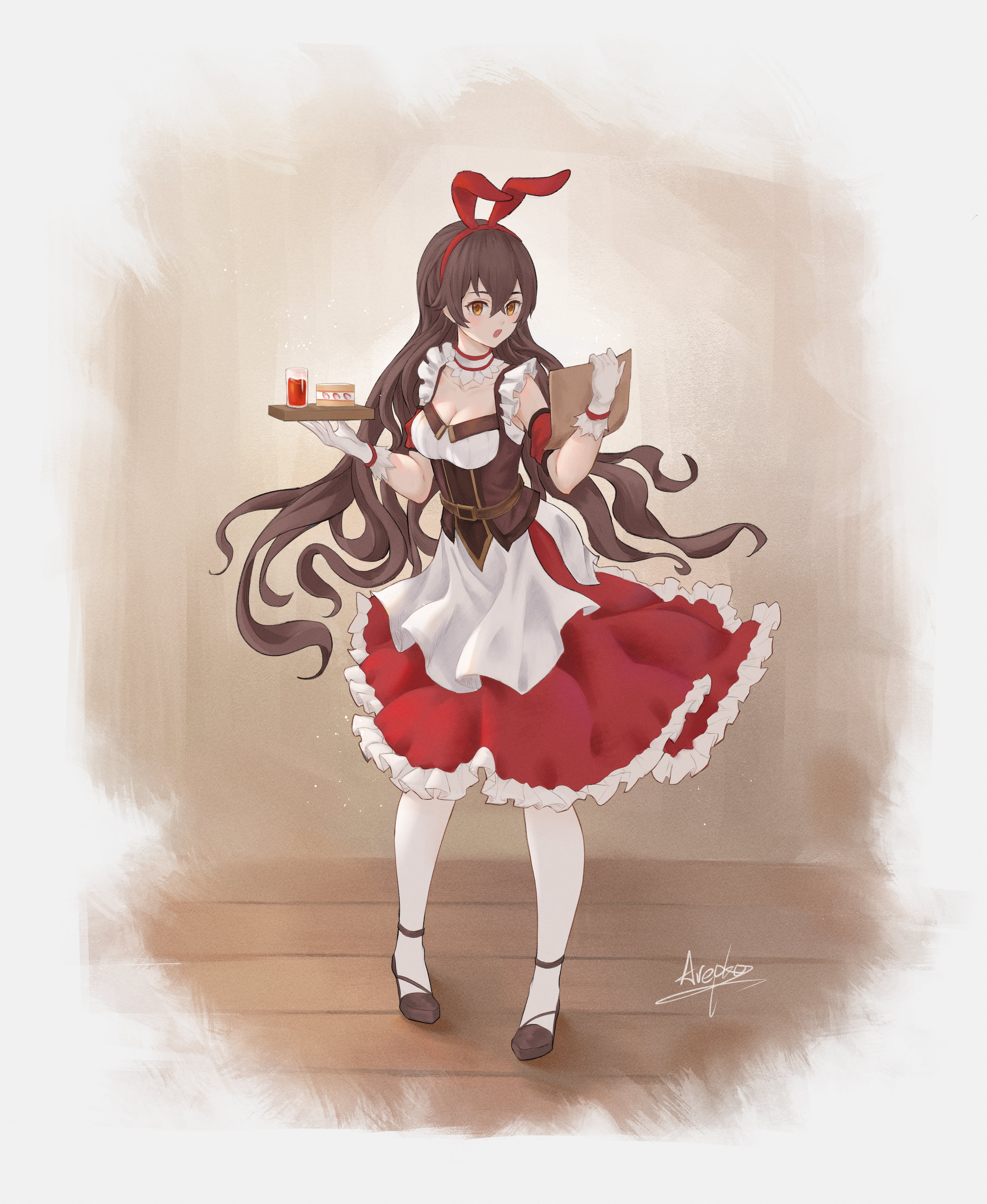 Genshin Impact, 4K, maid outfit, Amber (Genshin Impact), anime girls, Phone HD Wallpaper