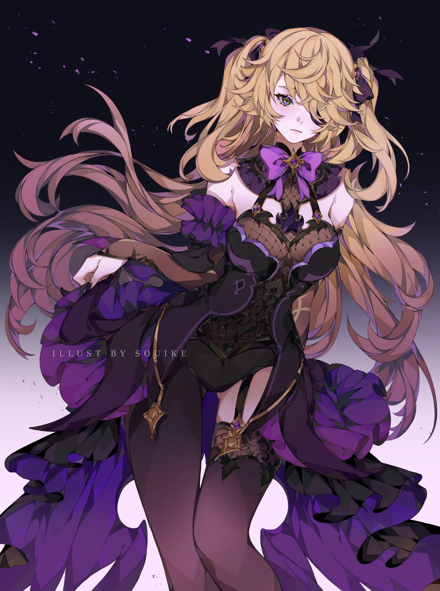 anime girls, blonde, Genshin Impact, 1080P, Fischl (Genshin Impact), Phone HD Wallpaper