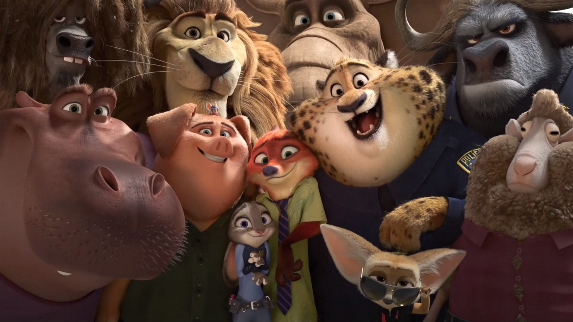 Zootopia, Benjamin Clawhauser, Nick Wilde, Judy Hopps, Movie, 1080P, HD Wallpaper