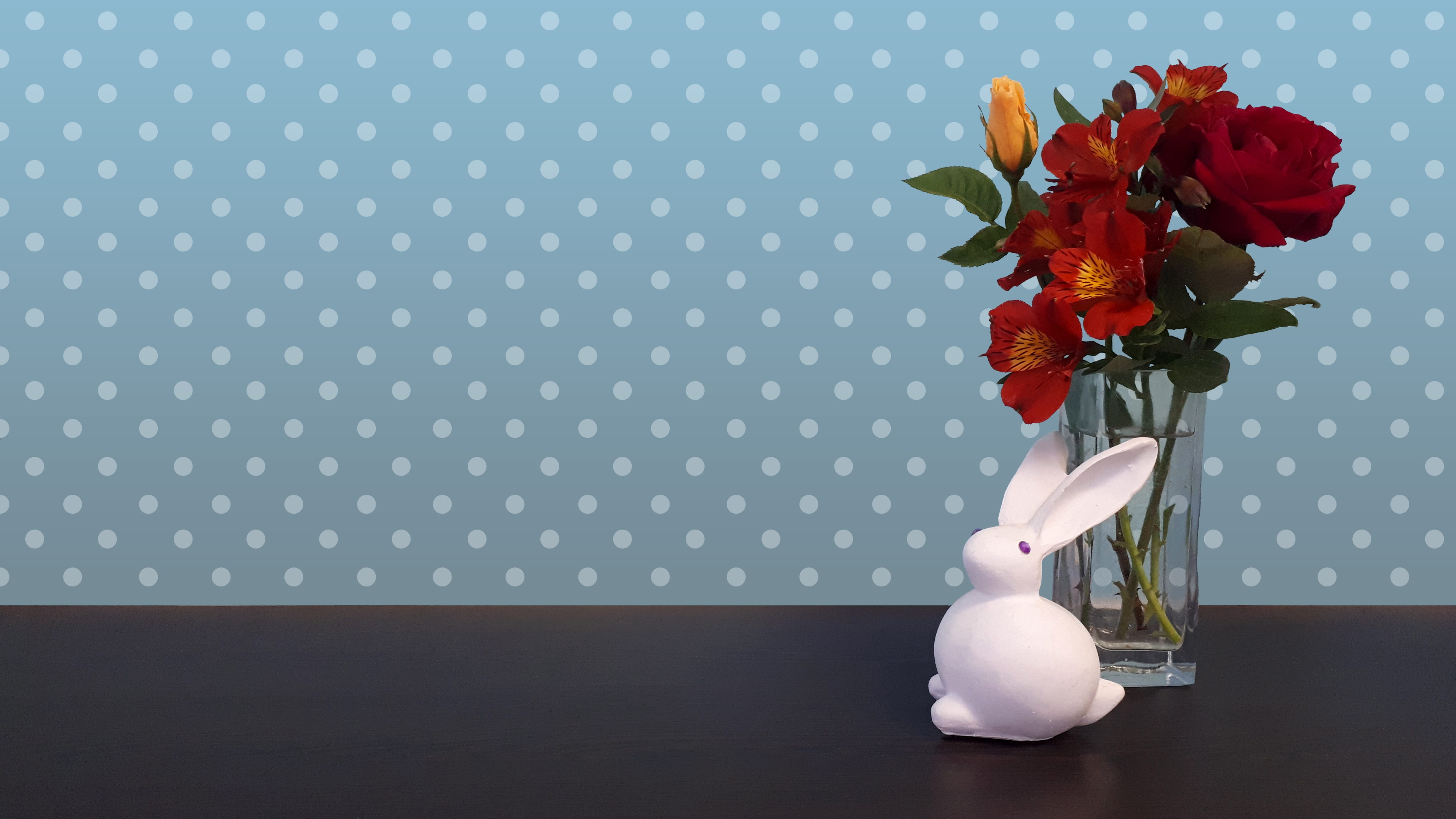 celebration, rabbit, happy, freshness, flower head, colorful, inflorescence, decoration, spring, plant, white, red, vase, pet, easter, bright, flower, holiday, HD Wallpaper