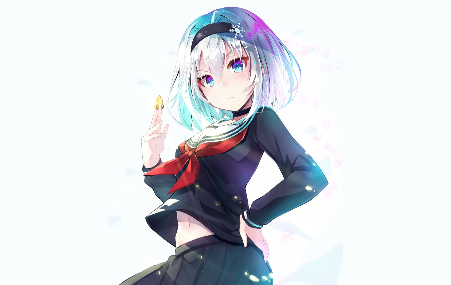 beauty, obscured face, Ryuuou no Oshigoto!, standing, human face, studio shot, front view, real people, fashion, white background, three quarter length, HD Wallpaper