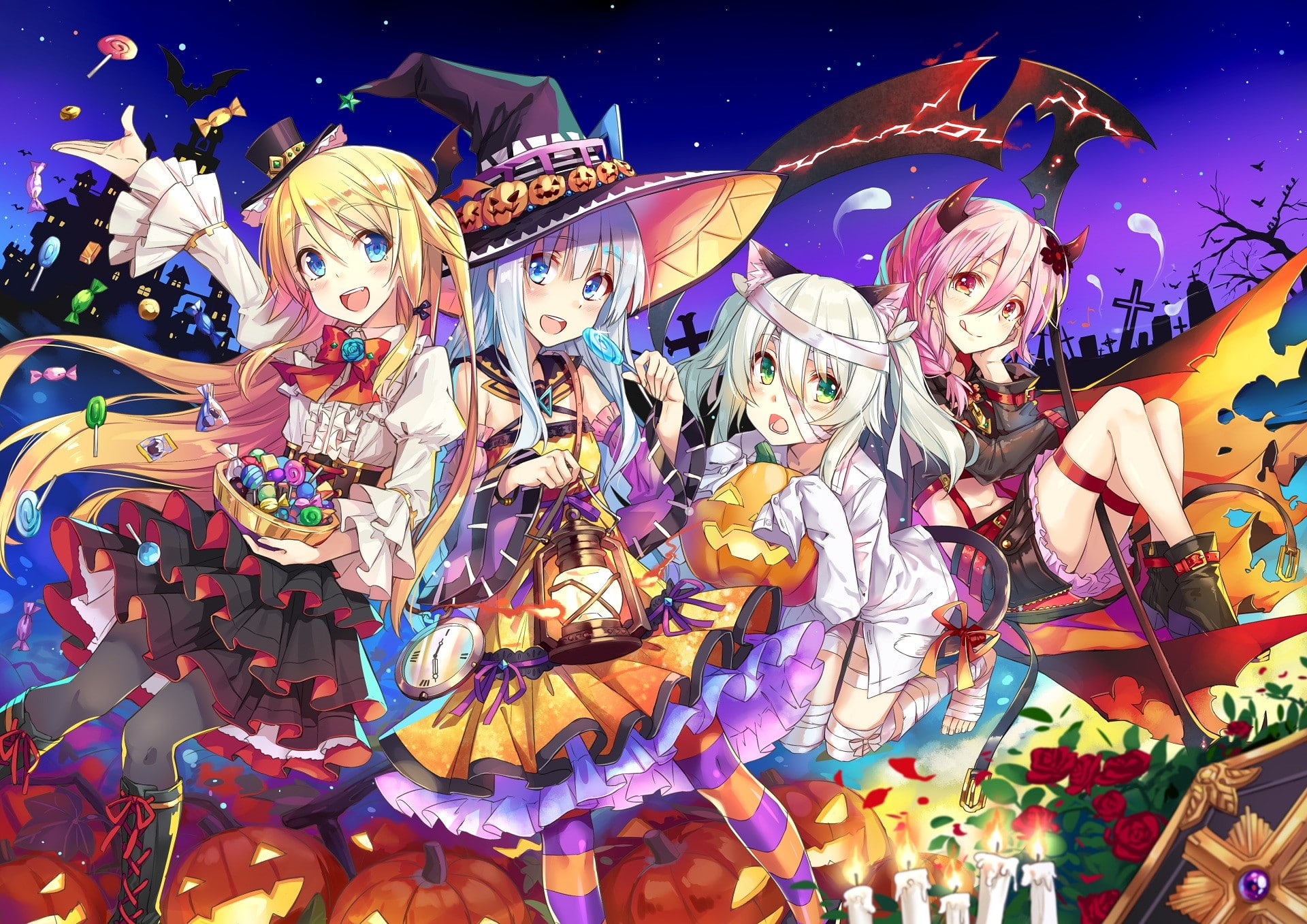 toy, Halloween, festival, decoration, illuminated, creativity, representation, holiday, 1080P, witch, multi colored, arts culture and entertainment, human representation, HD Wallpaper