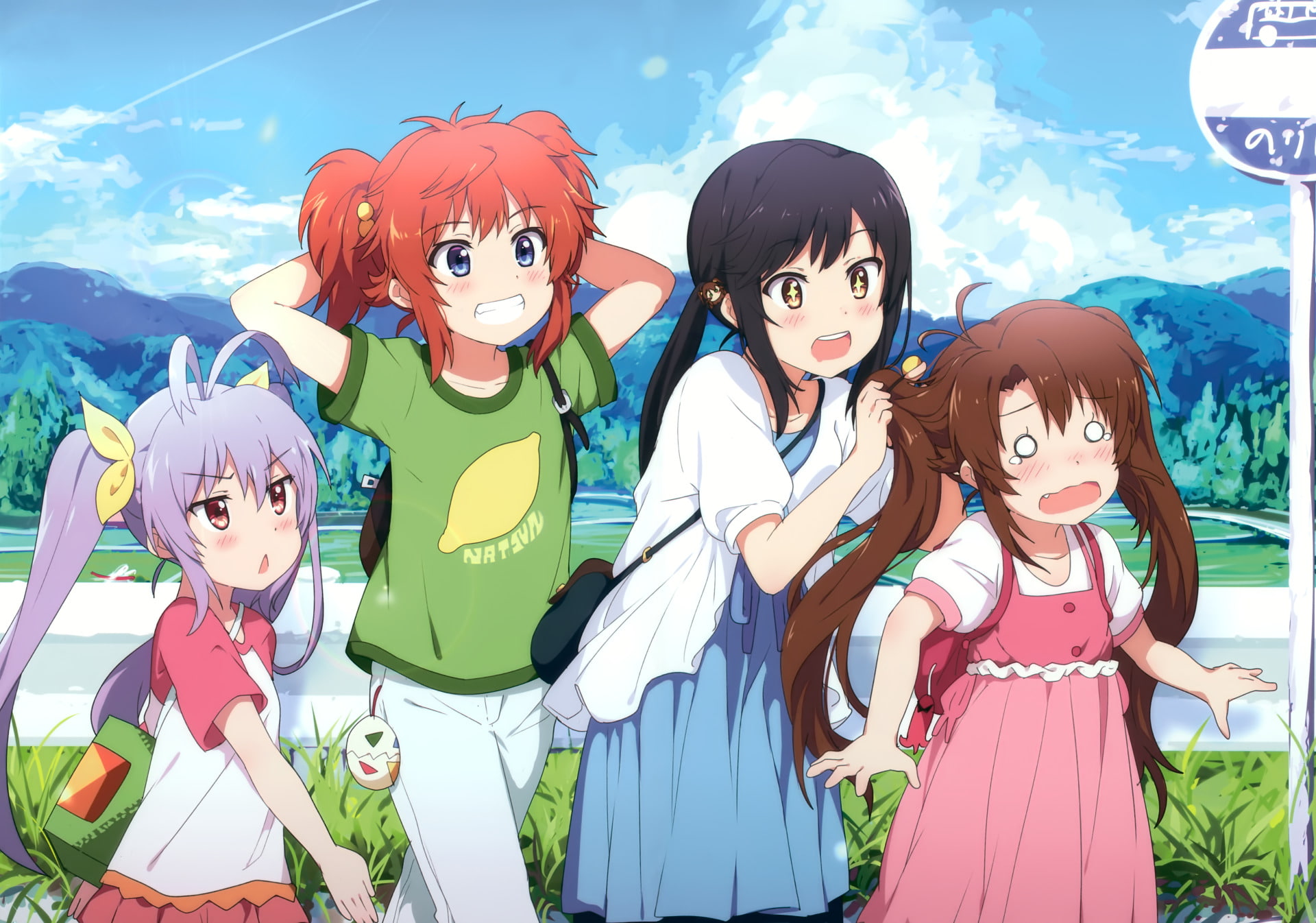 Renge Miyauchi, 1080P, Anime, Komari Koshigaya, Natsumi Koshigaya, Non Non Biyori, Hotaru Ichijou, HD Wallpaper