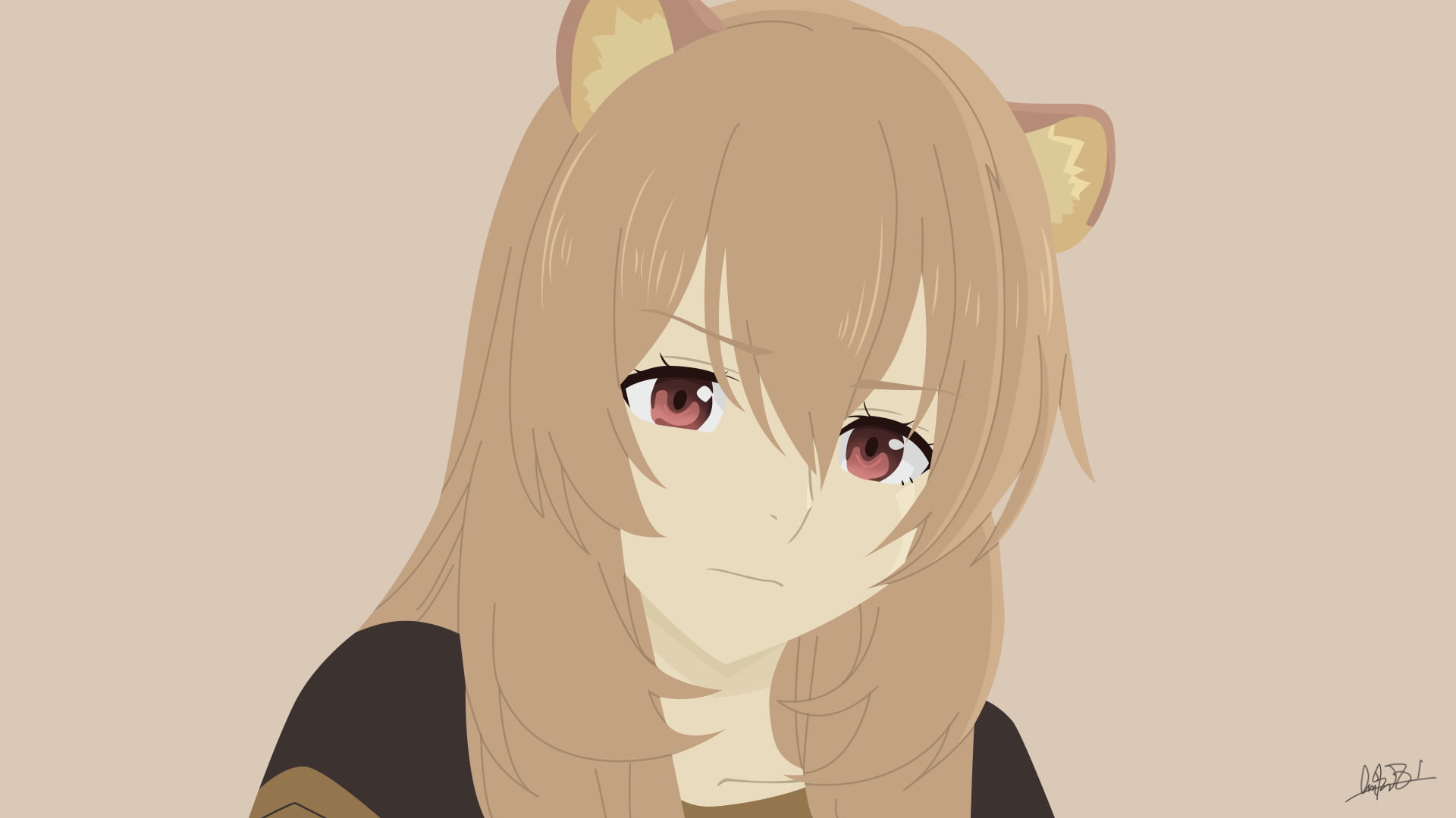 Tate no Yuusha no Nariagari, anime, Raphtalia, anime girls, animal ears, simple background, 1080P, HD Wallpaper
