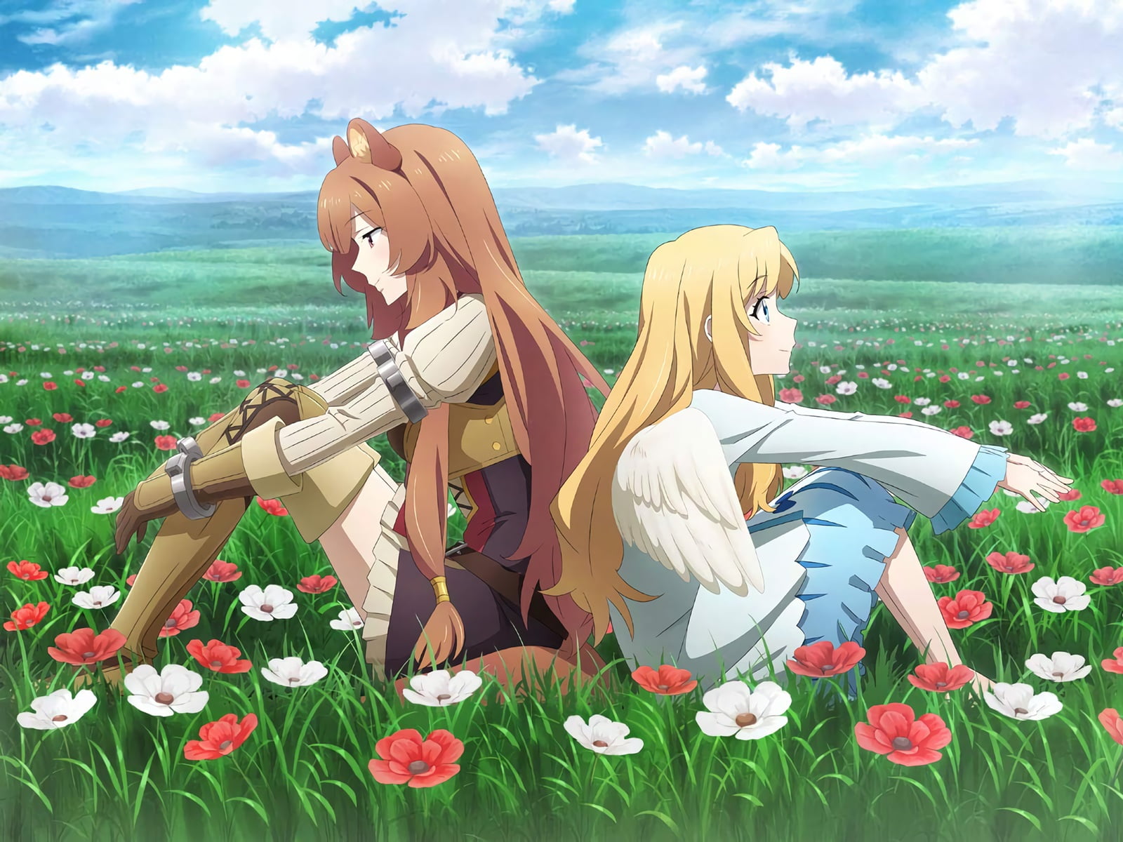 Raphtalia, tail, 720P, wings, Tate no Yusha no Nariagari, animal ears, blonde, gloves, flowers, HD Wallpaper