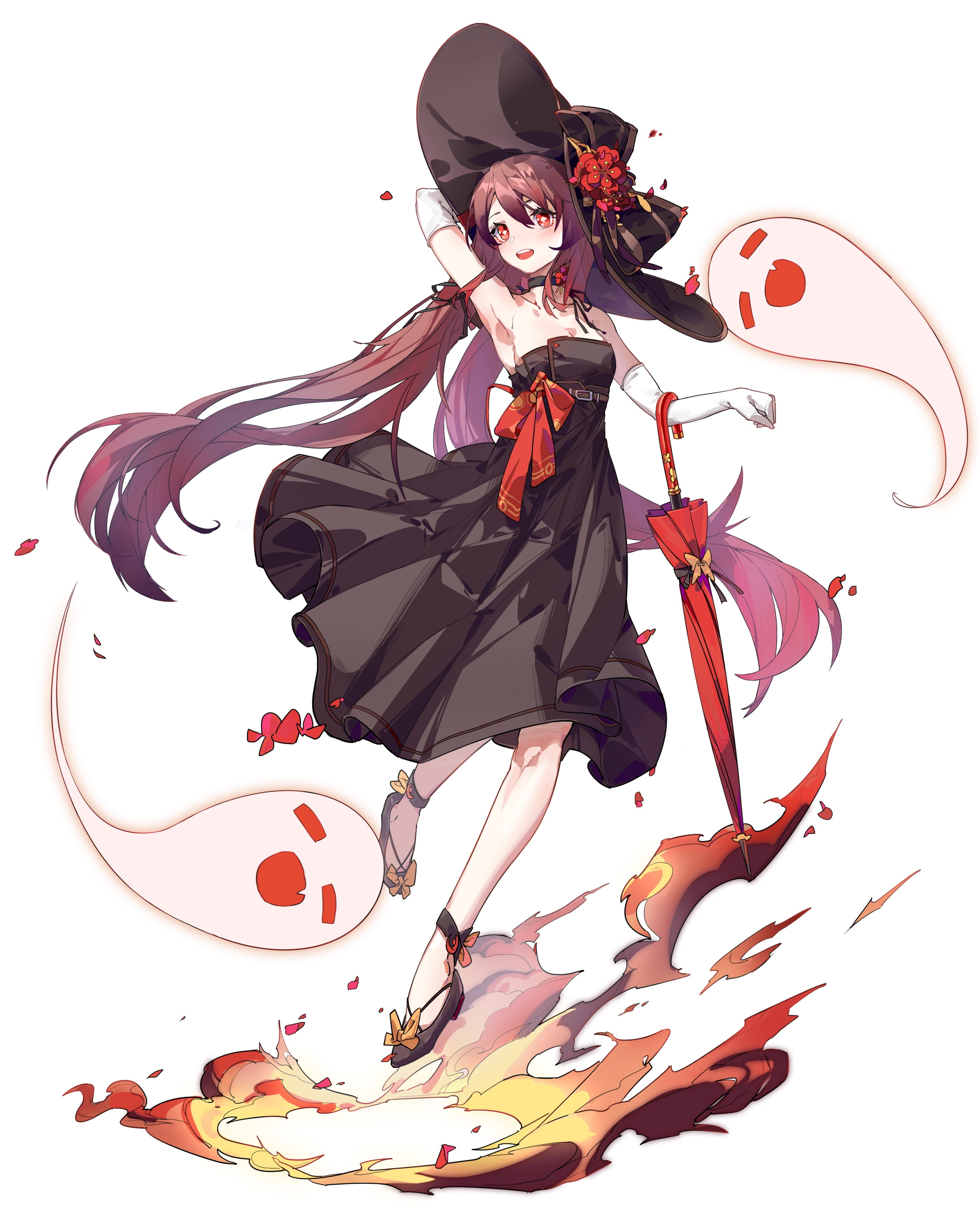 Genshin Impact, anime girls, Hutao(Genshin Impact), 2K, Phone HD Wallpaper