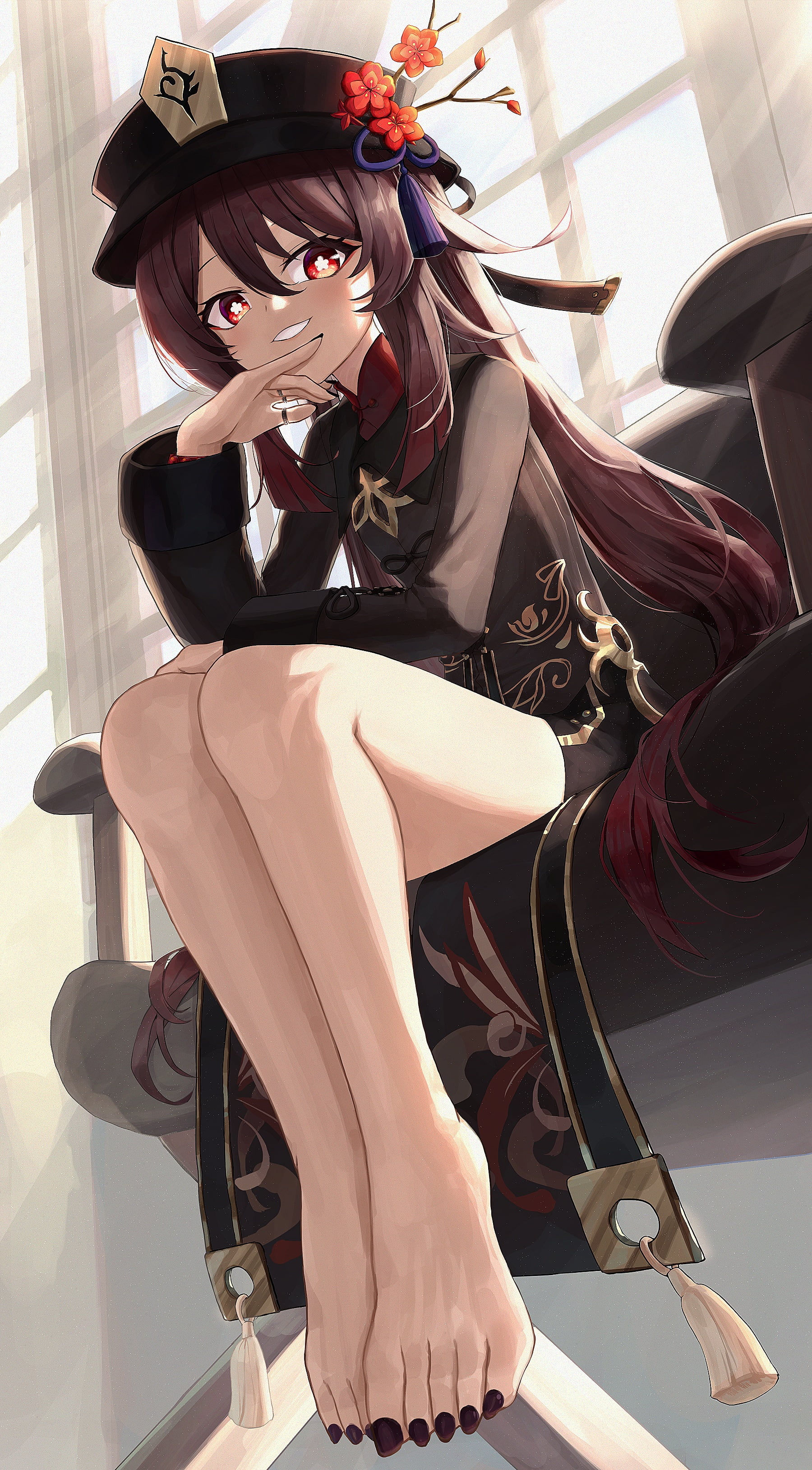Hutao(Genshin Impact), anime girls, Genshin Impact, 2K, Phone HD Wallpaper